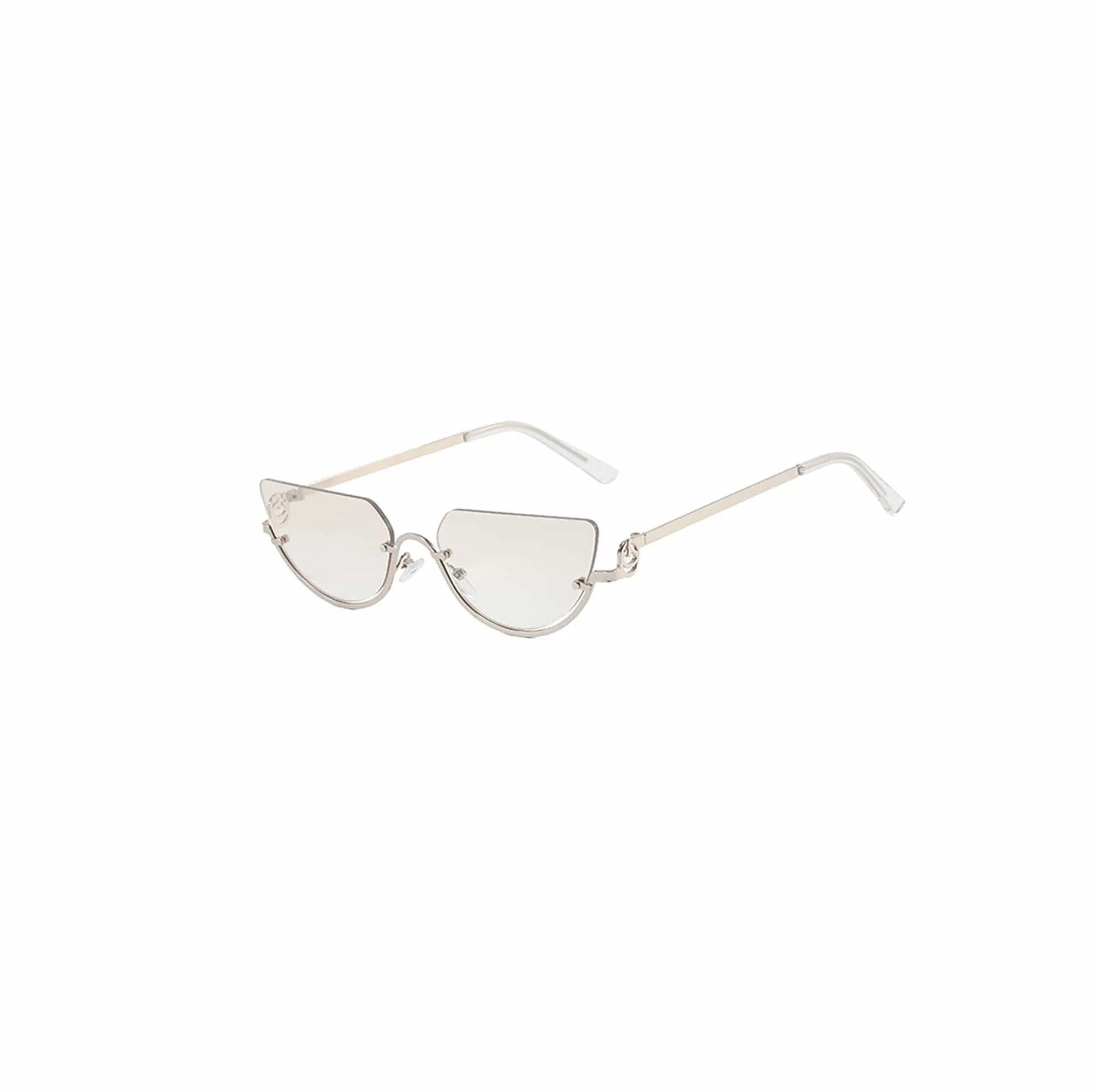 DAMAGE ASIA Semi-Oval Half-Rim Curved Frame Glasses