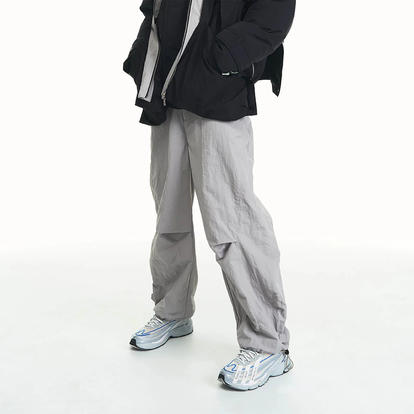 RELABEL Pleated Spliced Parachute Pants