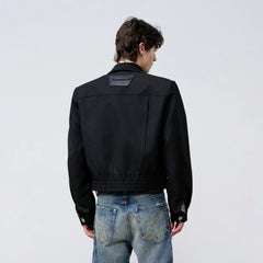 FACEONLAB Cropped Harrington Zip Jacket Black