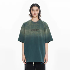 OVERLAPS Gradient Washed Oversized LOGO T-Shirt