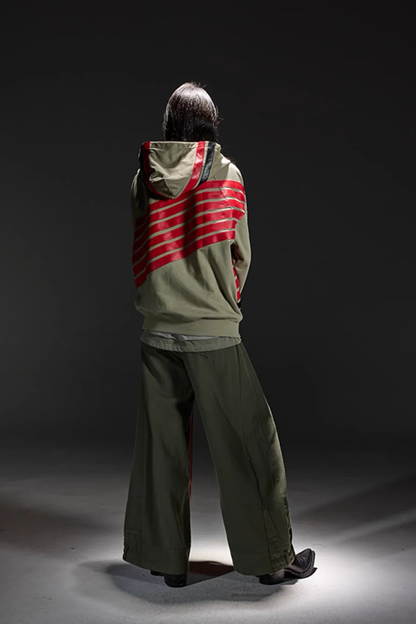 NOTHINGNESS WORLD Four-Stripe Zip-Up Hoodie