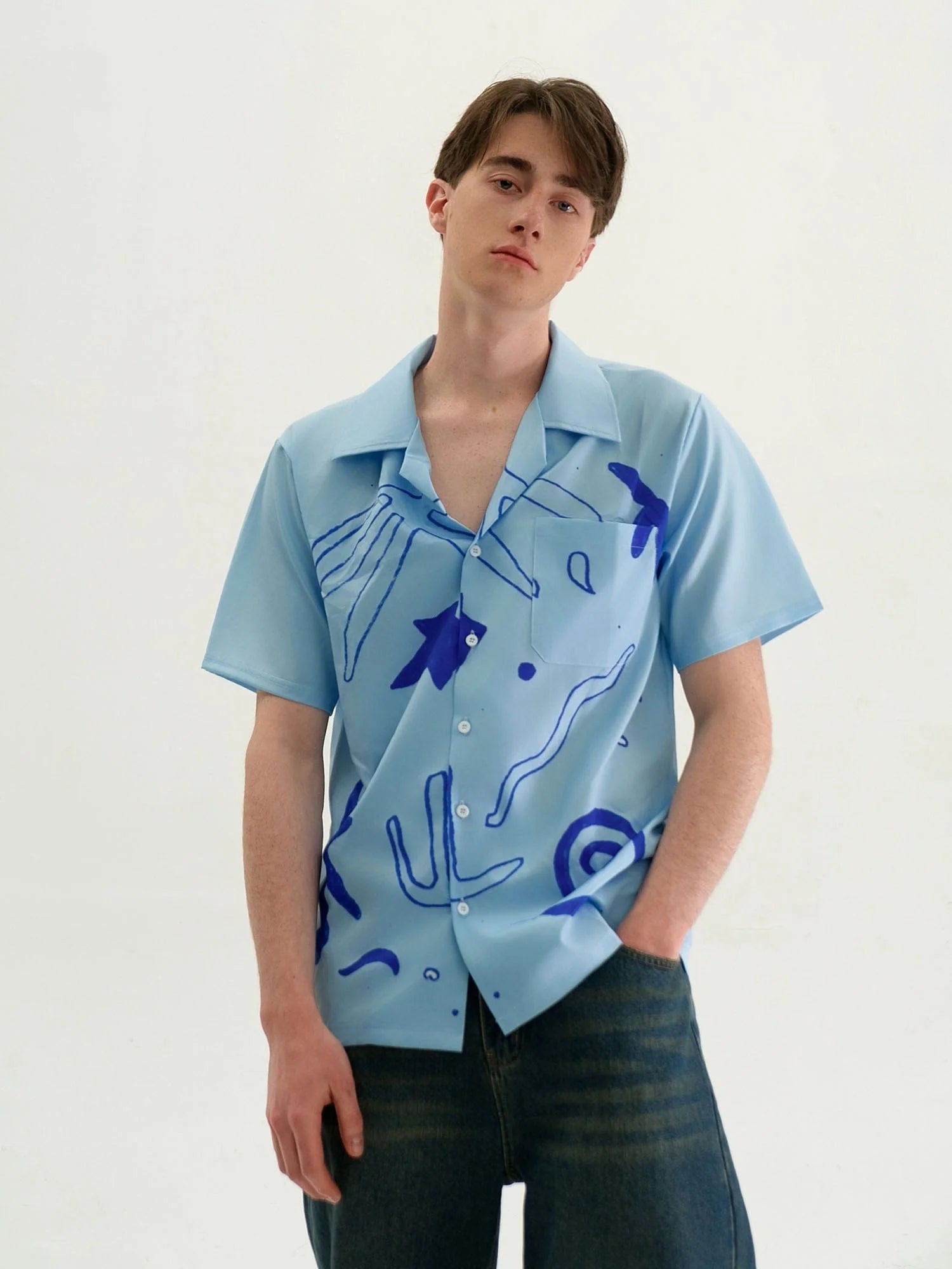 WIID Oceanic Doodle Graphic Half Shirt