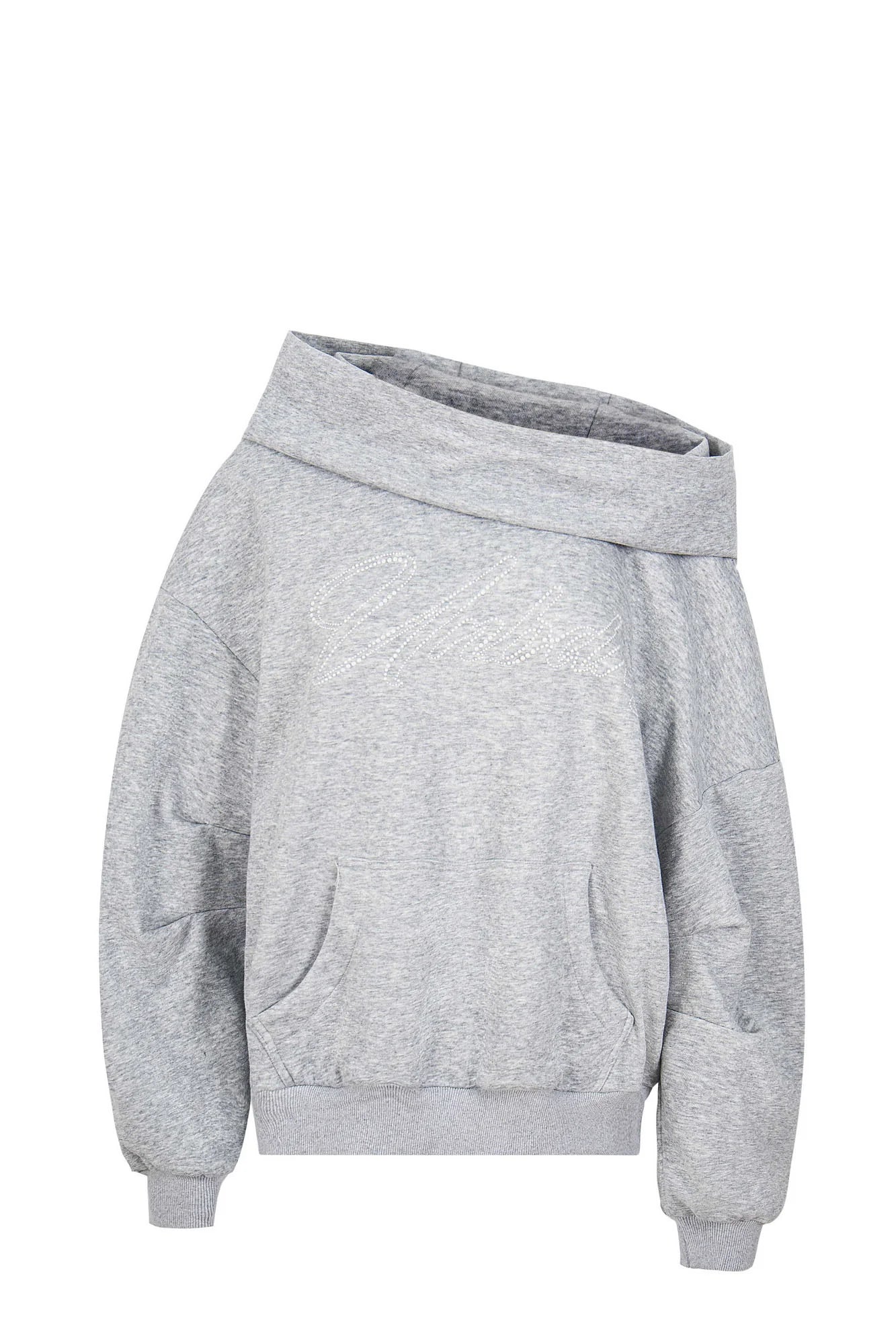 CLP Oversized Cowl-Hood Pearl-Stud Hoodie