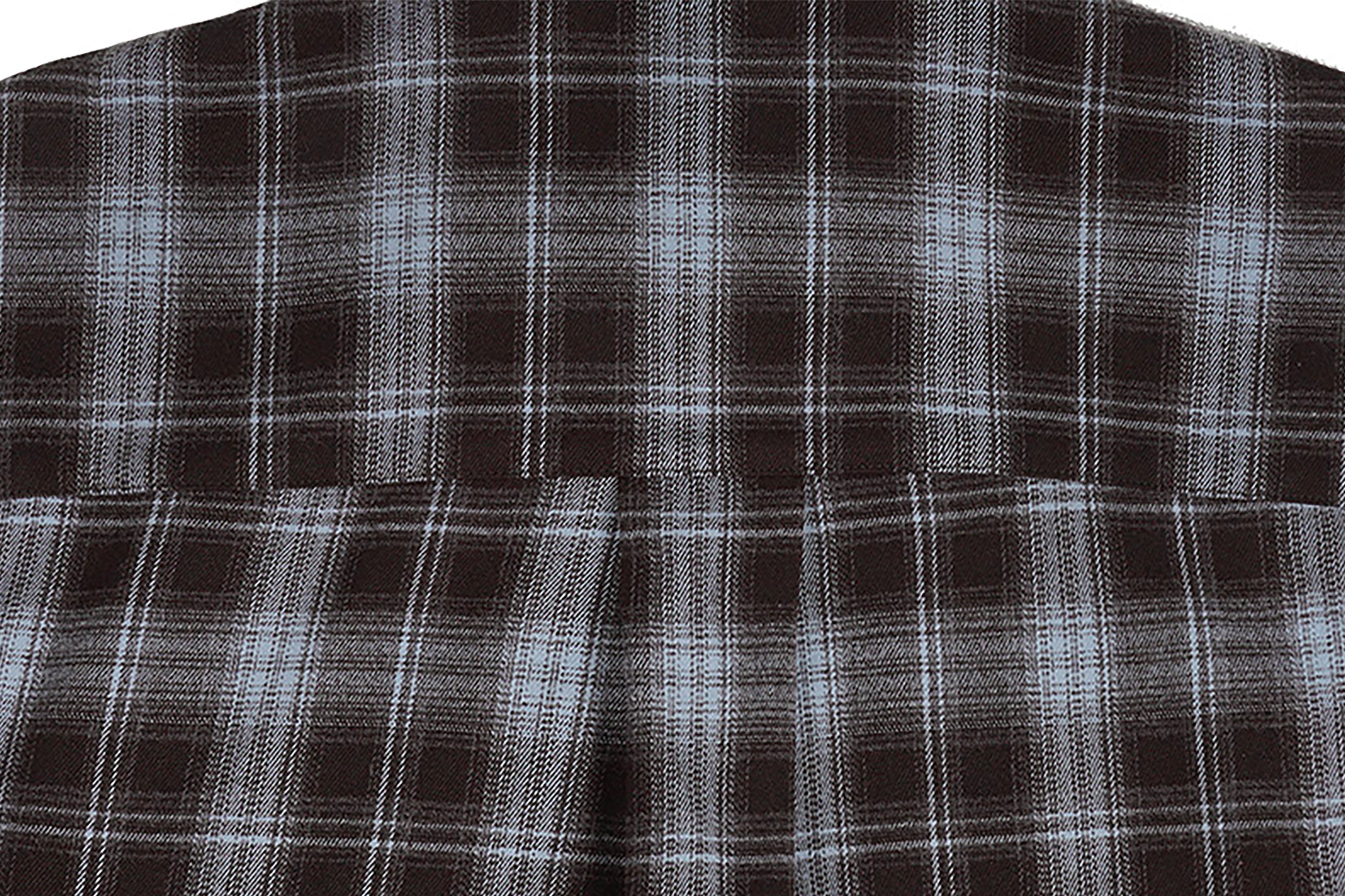 UNDERWATER Plaid Raw Edge Shirt  Blue