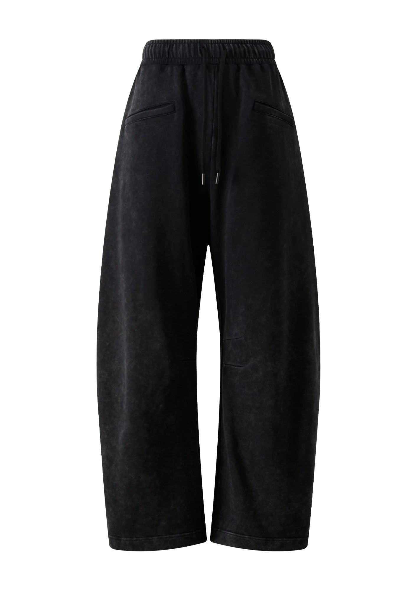 ORGANIC EMOTION Waxed-Wash Oversized Curved Pants