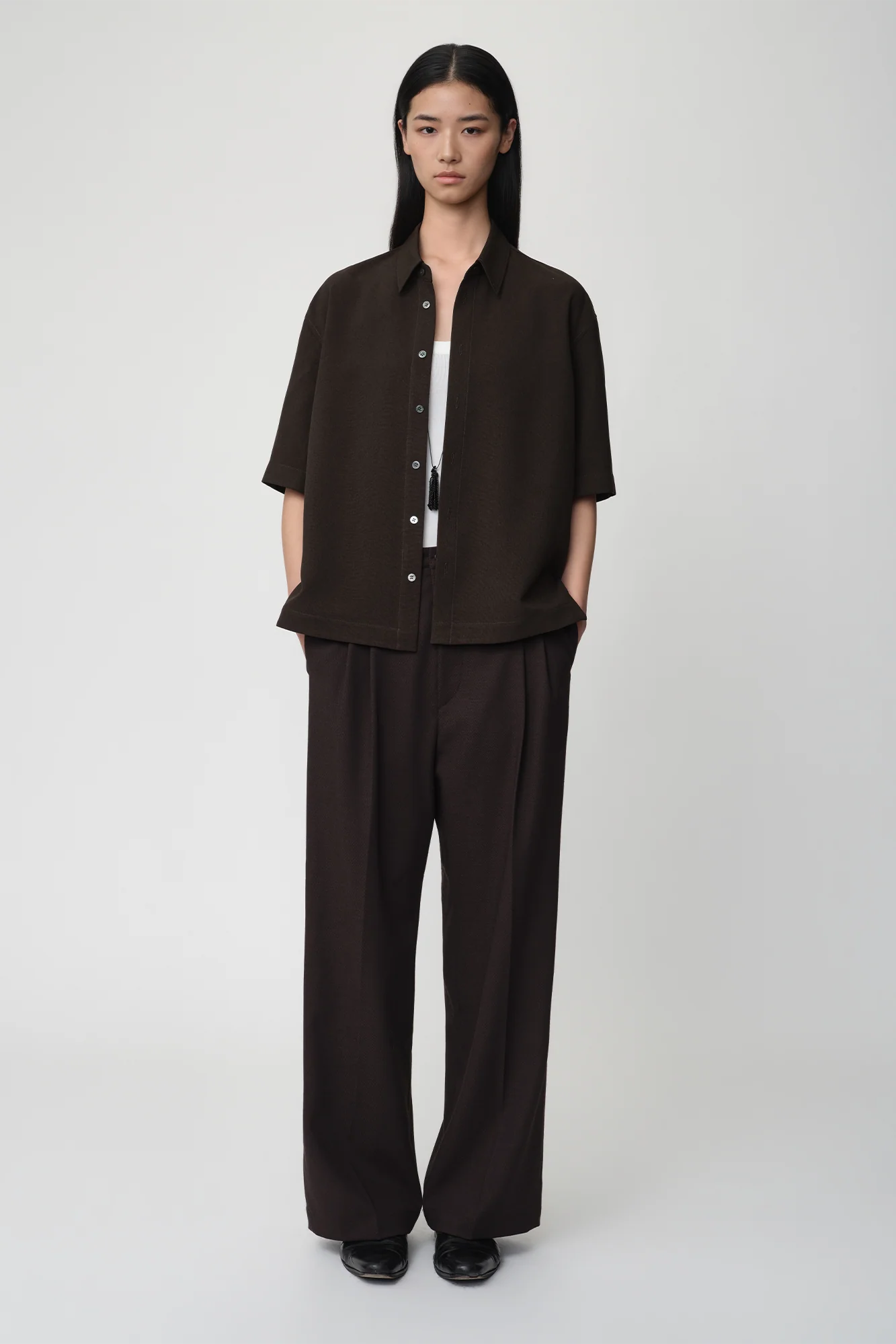 OPICLOTH Modern Pleats Wool-Blend Straight-Leg Pants