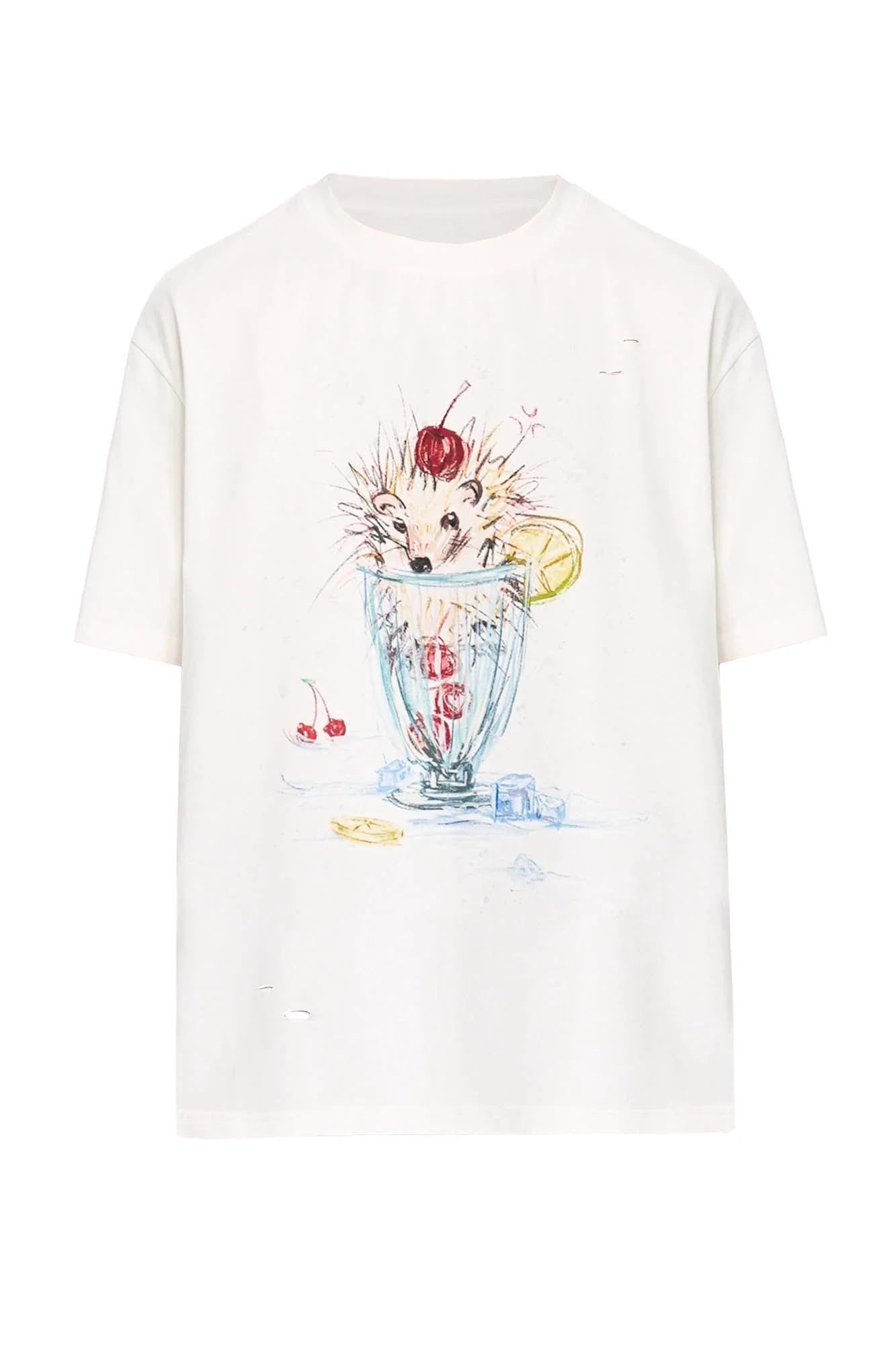 OIPWORD Cherry Hedgehog Graphic T-Shirt