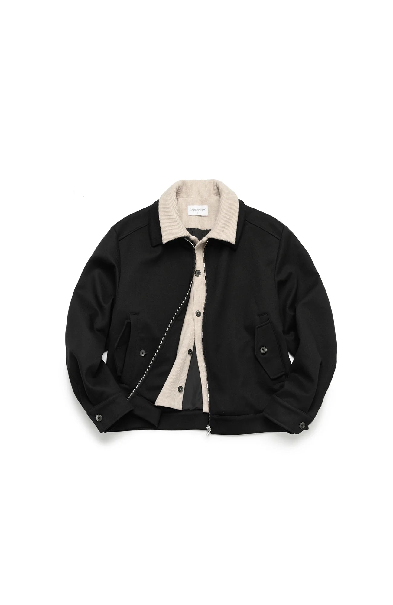 OKAYTHXBYE Faux-Layer Knit-Inset Jacket