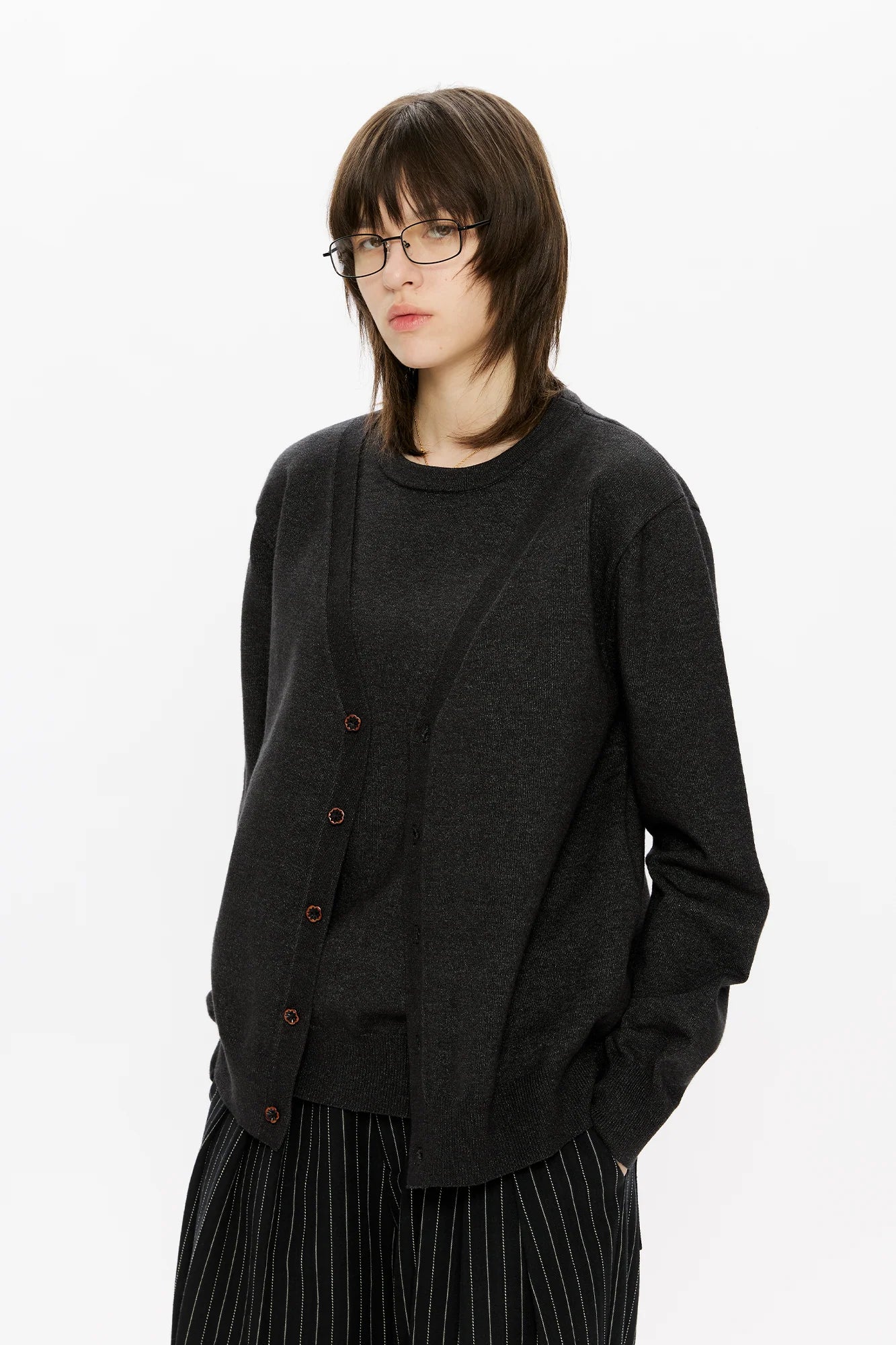 KREATE Essential Double-Layer Knit Cardigan
