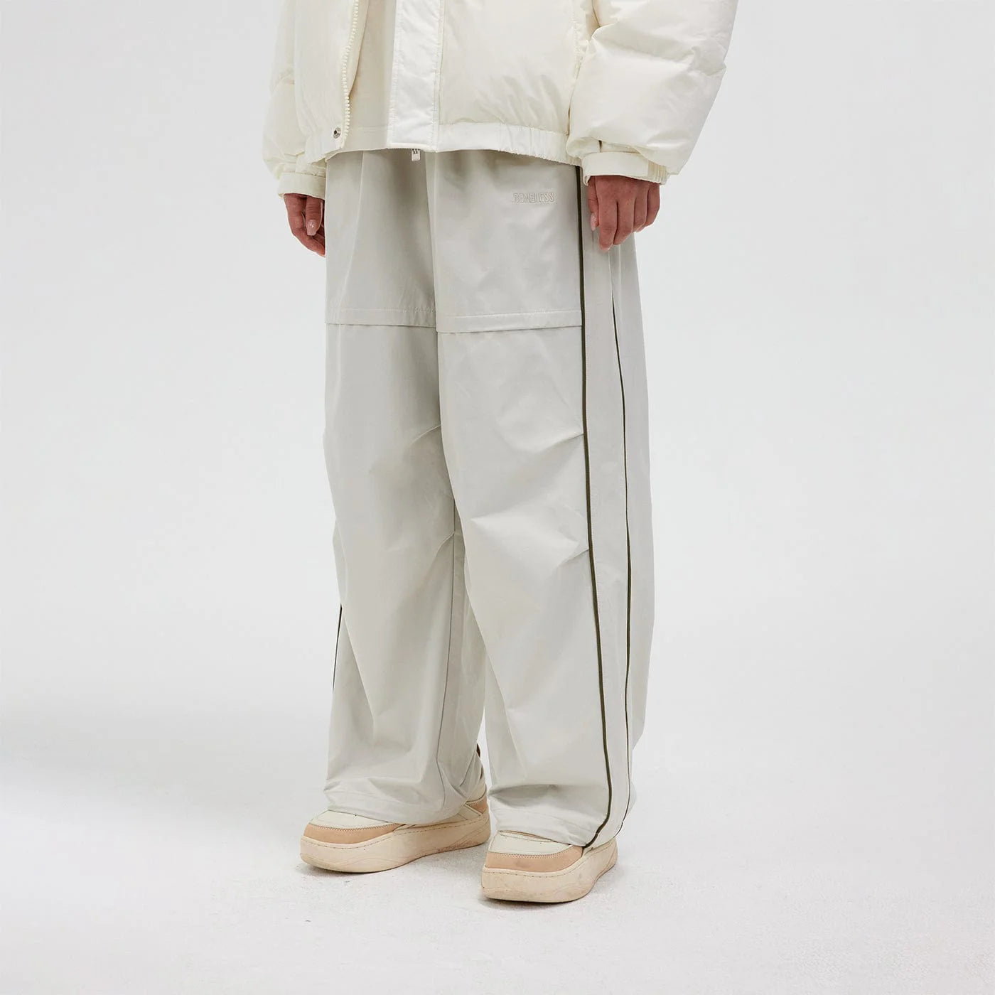 BONELESS Paneled Crinkled Parachute Pants