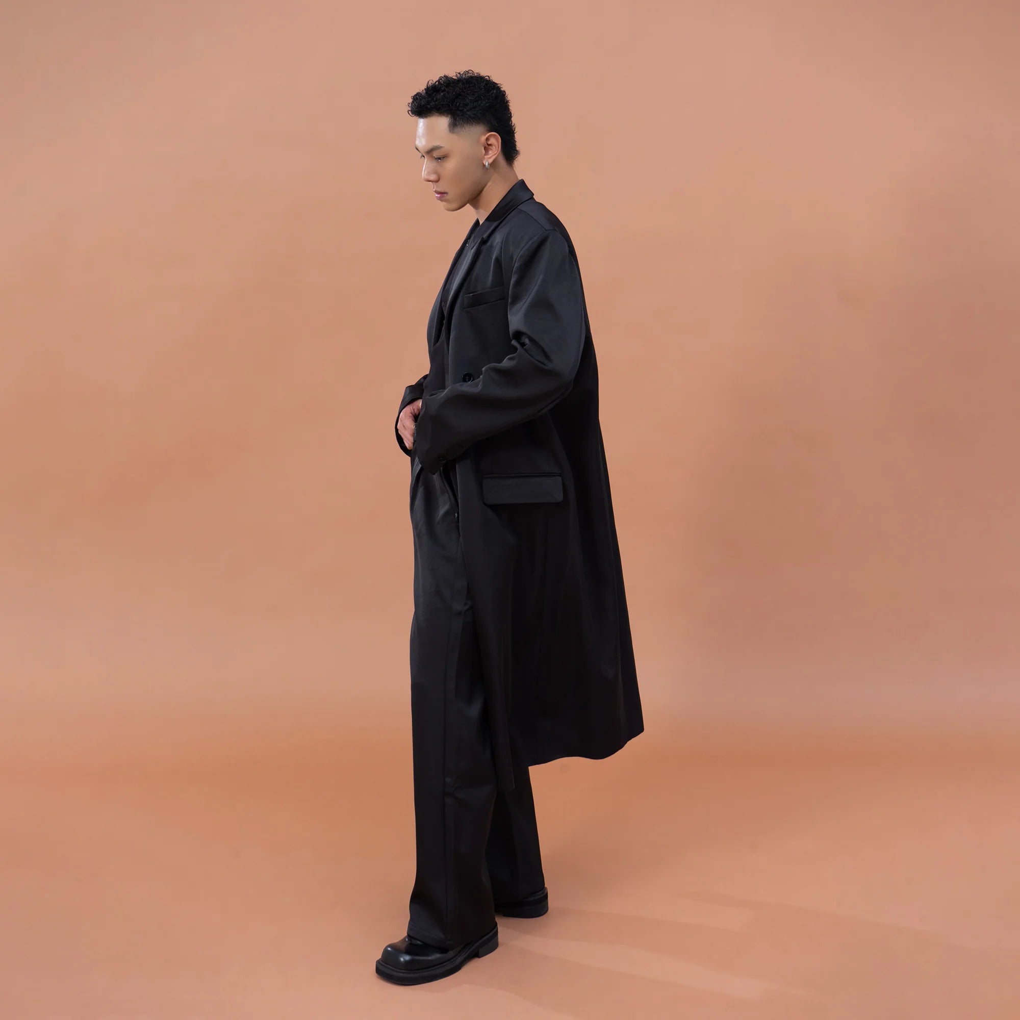 CLP Satin Padded Drape Coat