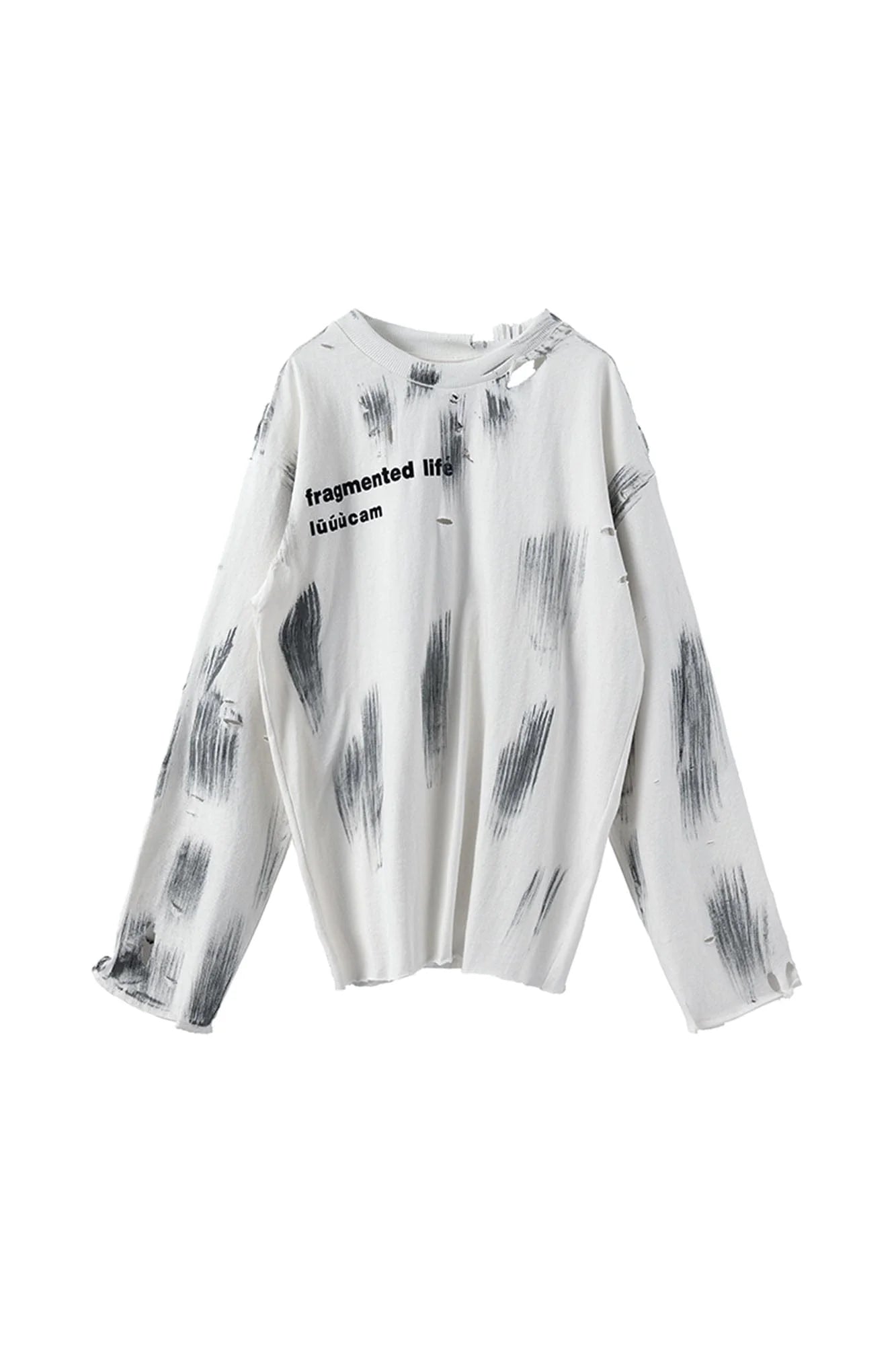 LUUUCAM Fragmented Life Distressed Brushstroke Tee