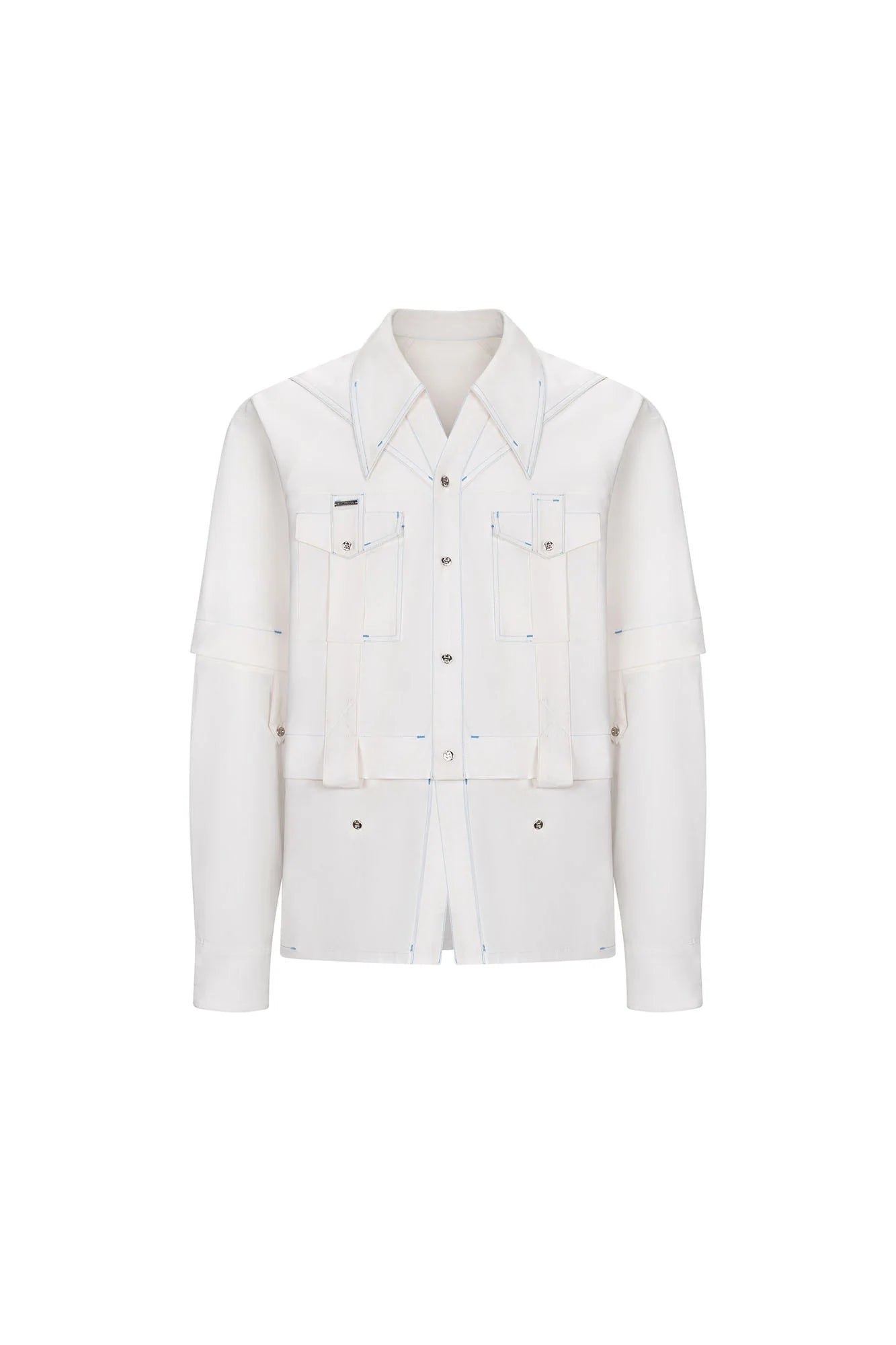 TIWILLTANG Contrast Stitch Detachable Shirt