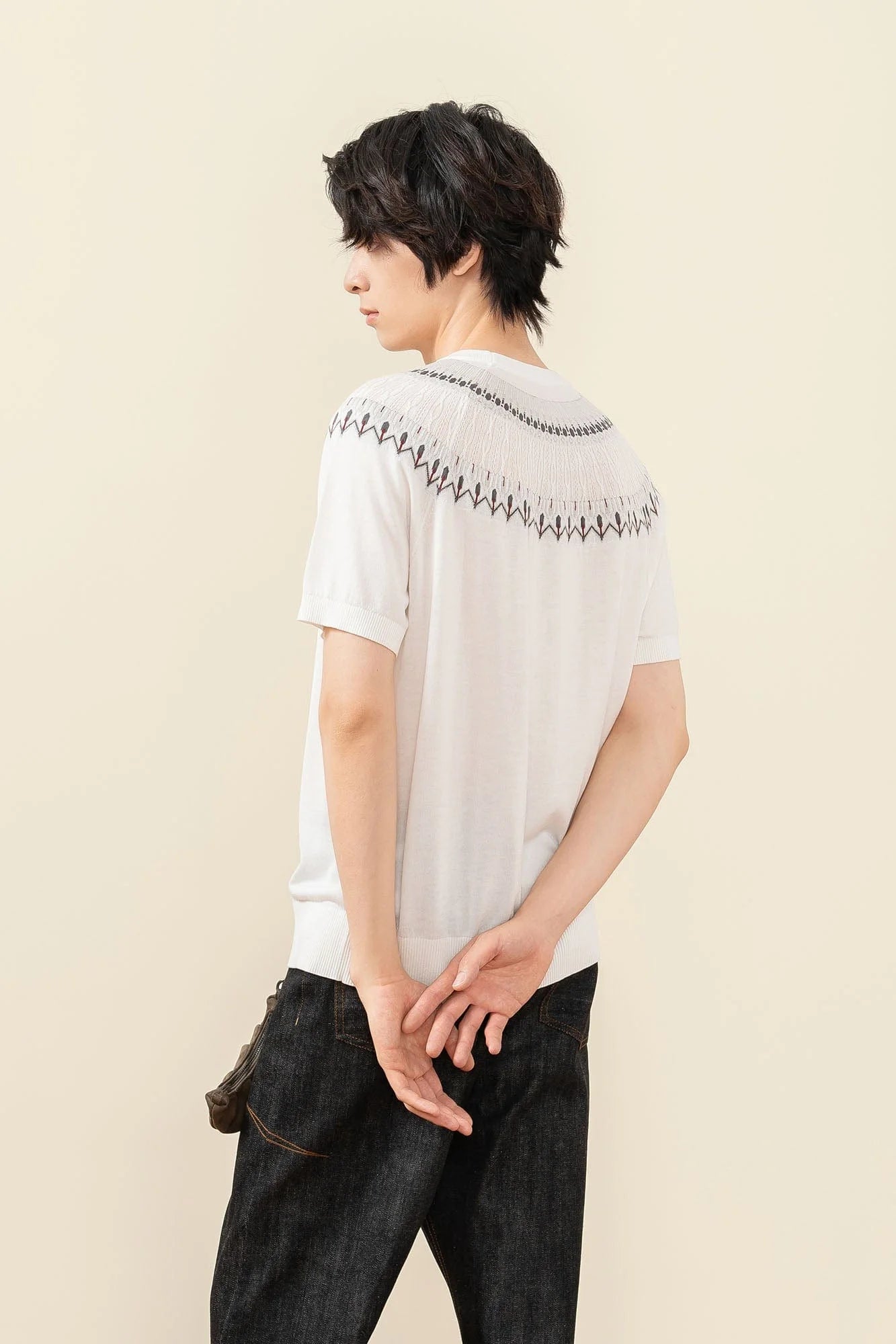 MOITIEDEPETALE Fair Isle Jacquard Tee