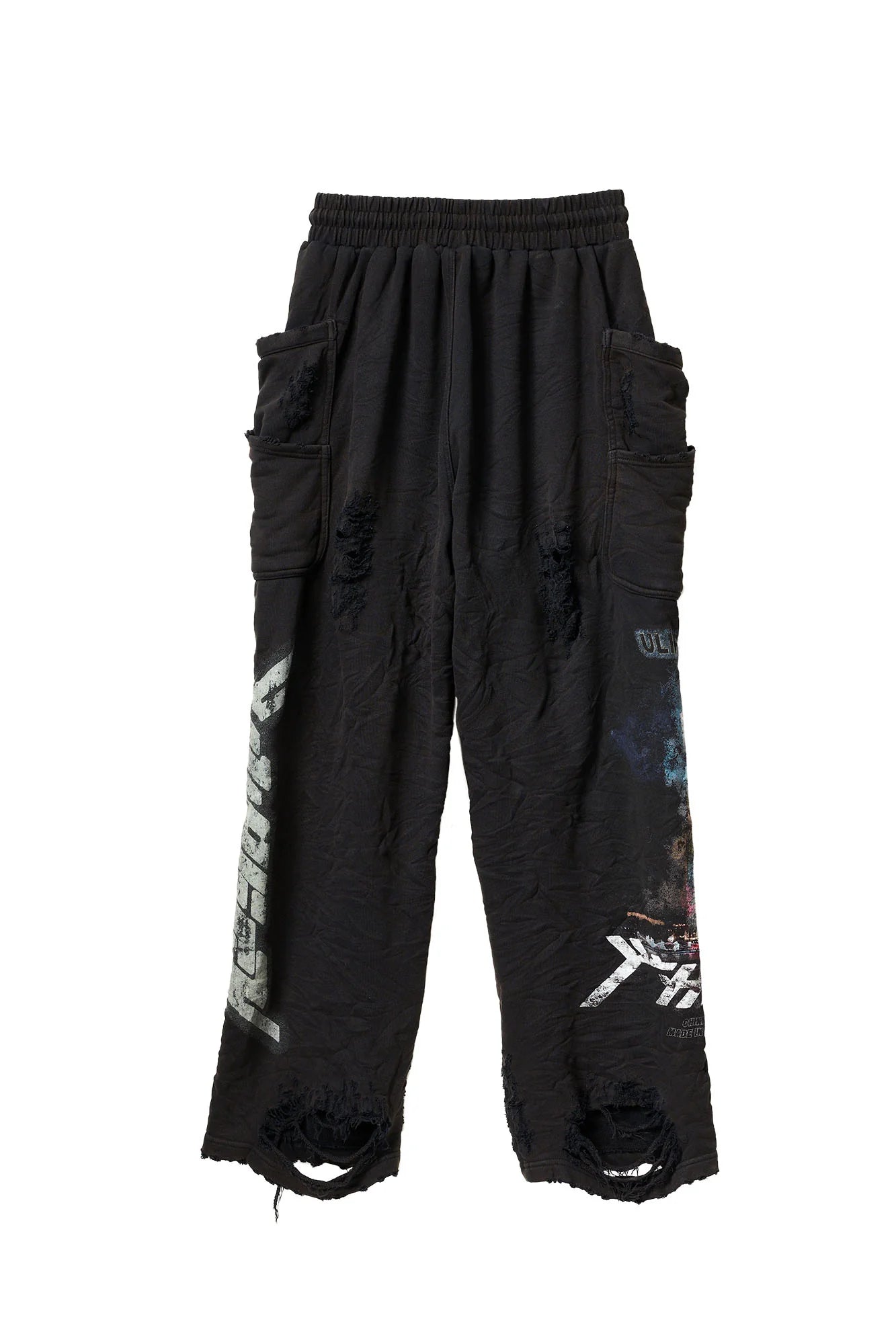 ULIPERY Distressed Glow Crinkled Sweatpants
