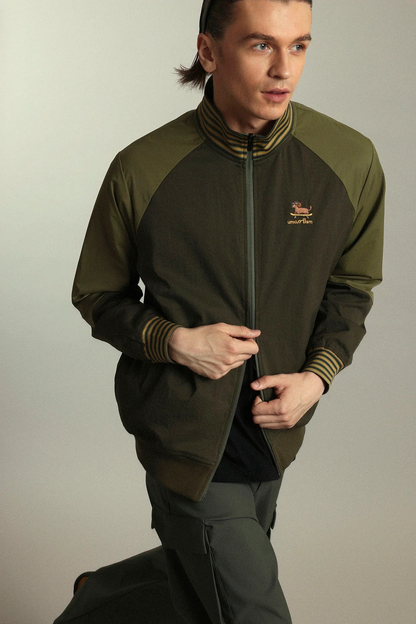 UMAMIISM Contrast Raglan Waterproof Track Jacket