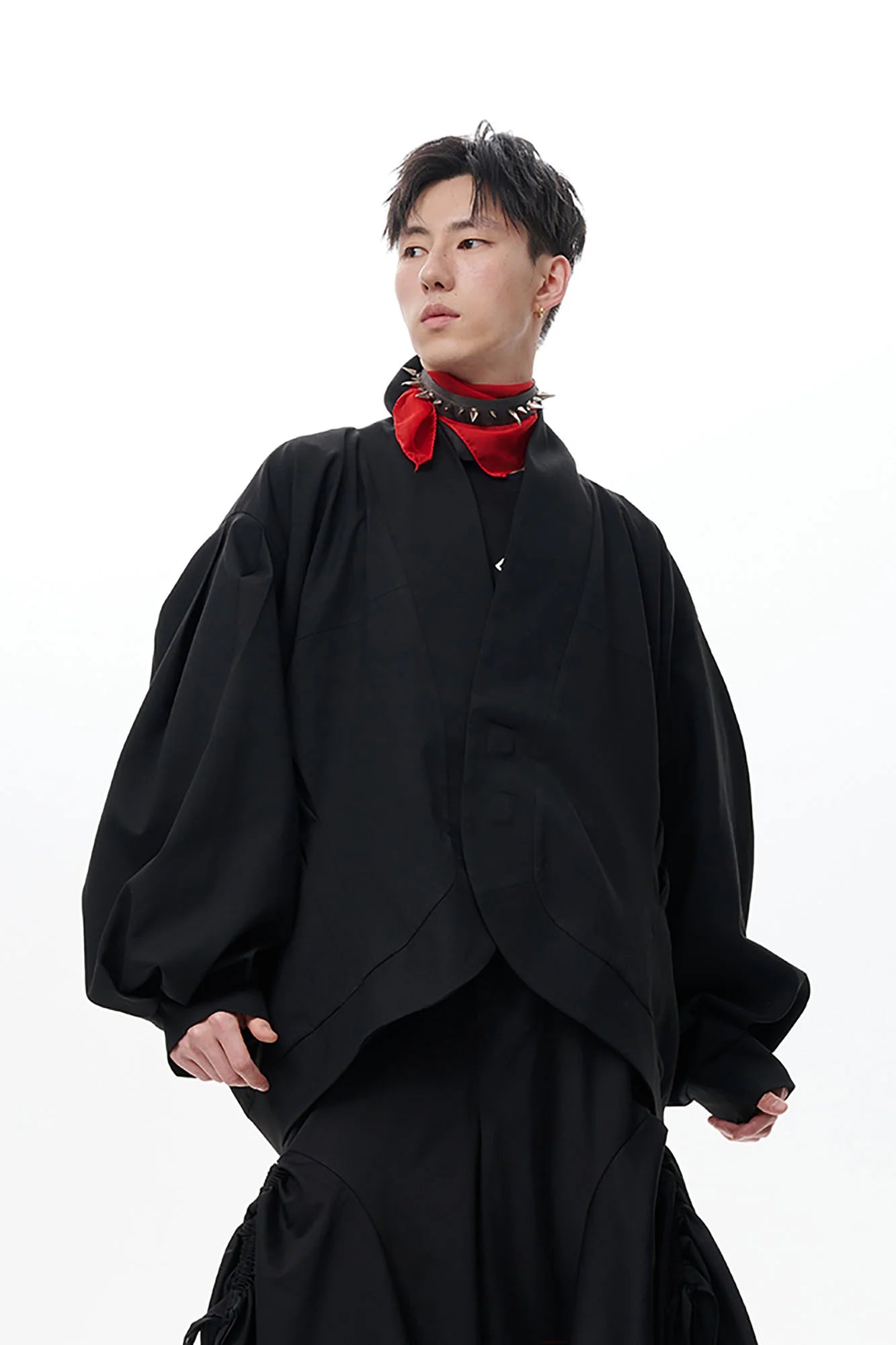 TUIMU Structured Lantern Sleeve Oversized Jacket
