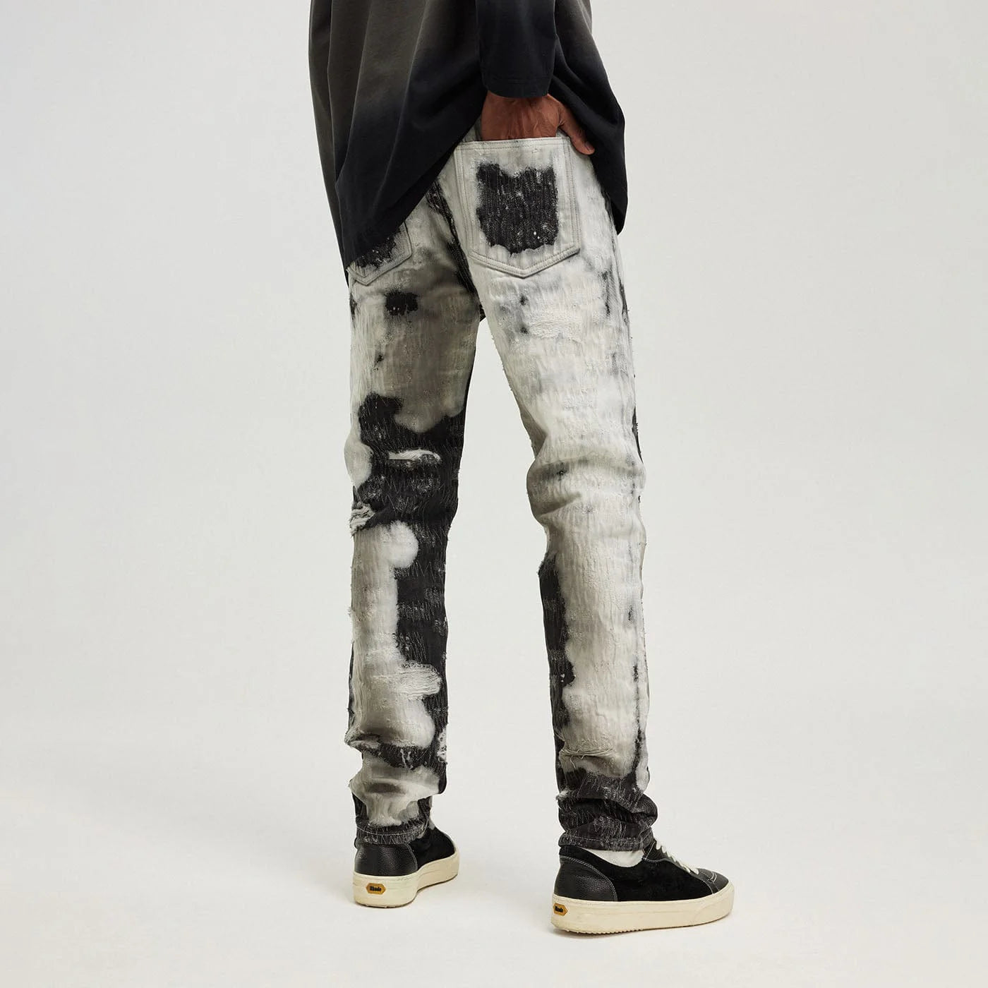 BONELESS Distressed Stitches Jeans