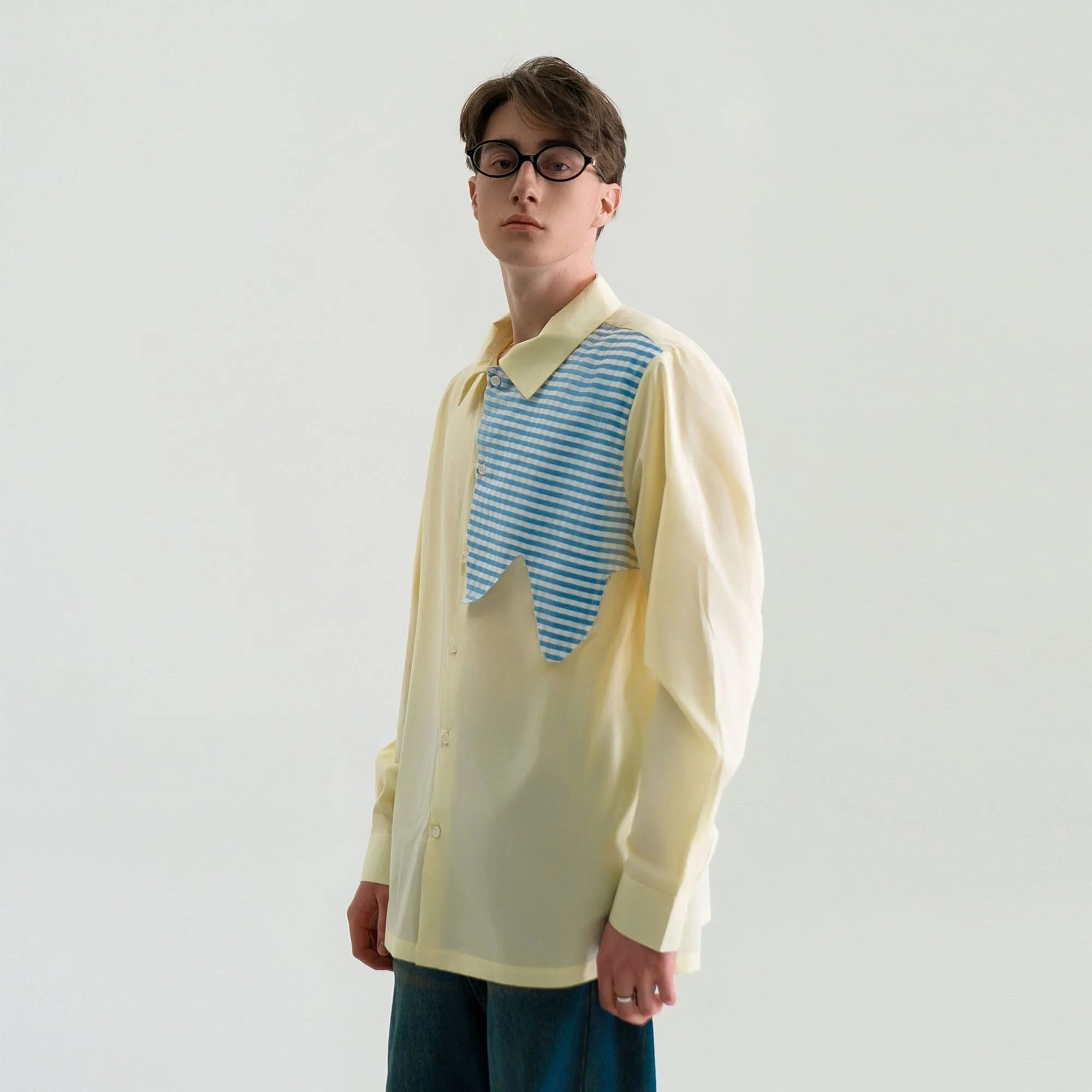 WIID Checks Asymmetrical Patch Shirt