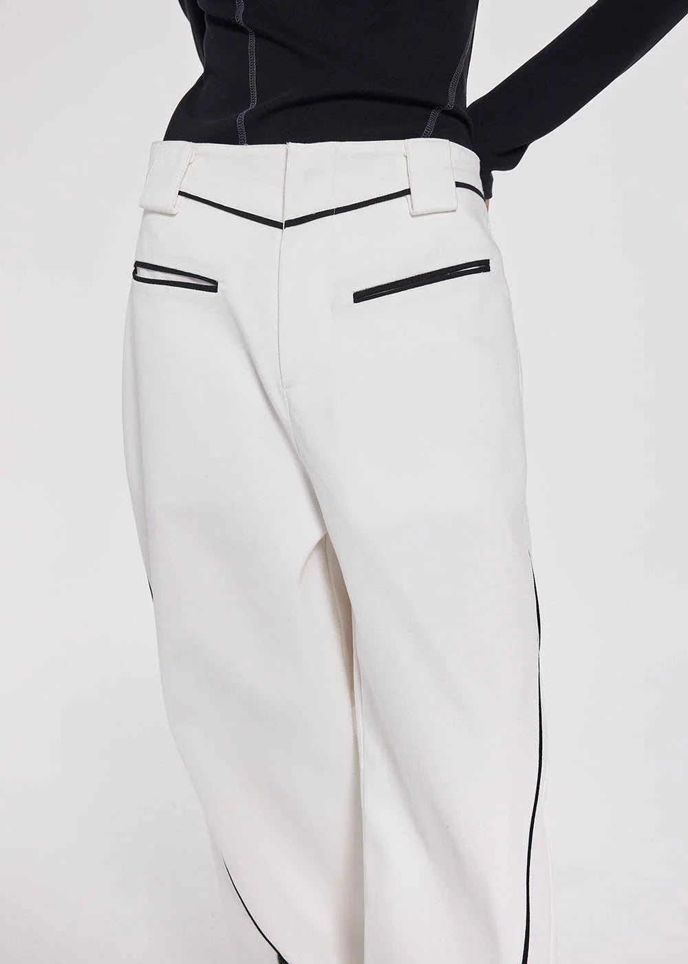 49PERCENT Paneled Zipper Wide-Leg Pants