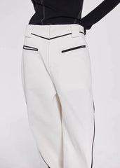 49PERCENT Paneled Zipper Wide-Leg Pants