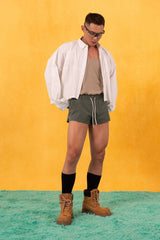 CLP Cropped Drawcord Hem Panel Shirt