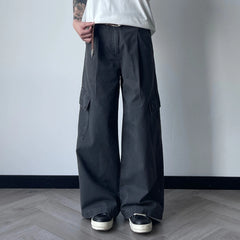 OKAYTHXBYE Pleated Utility Baggy Cargo Pants