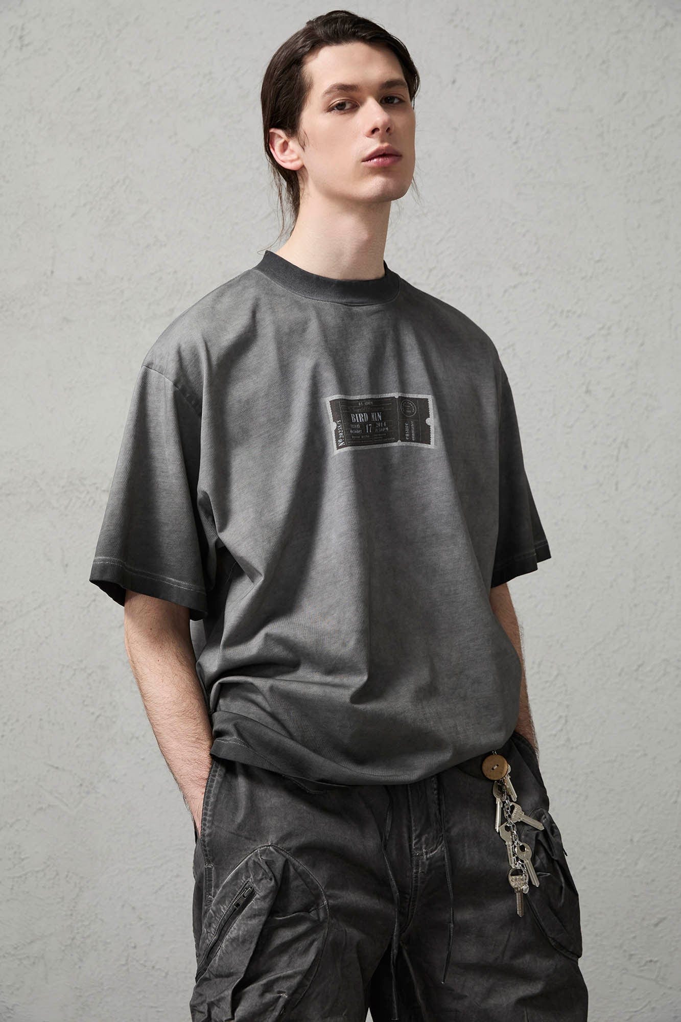 ORGANIC EMOTION Spray-Faded Ticket Graphic T-Shirt