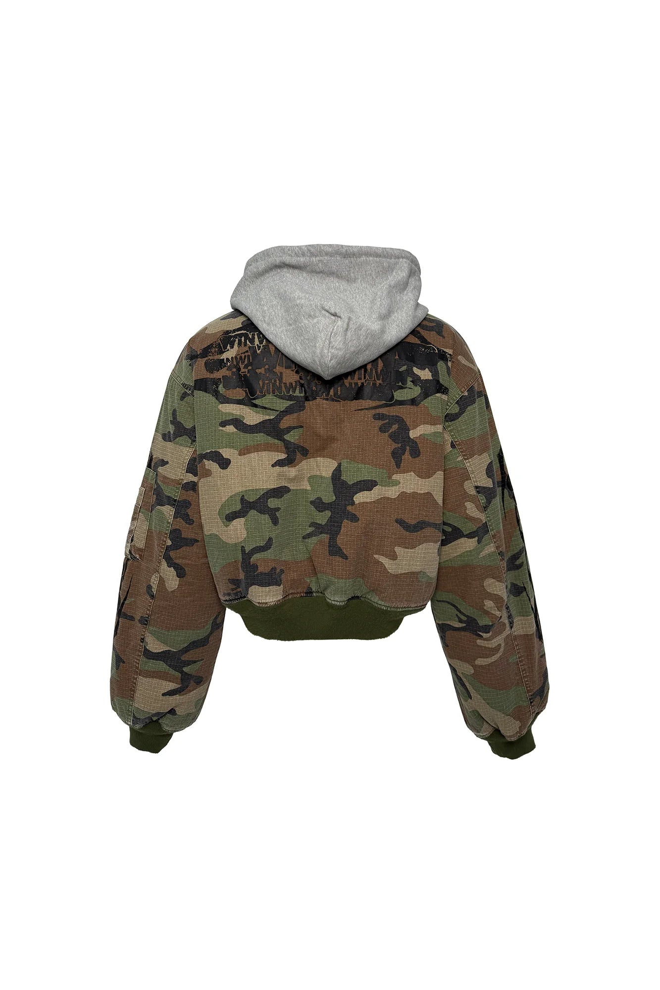 PCCVISION Detachable-Hood Camo Bomber