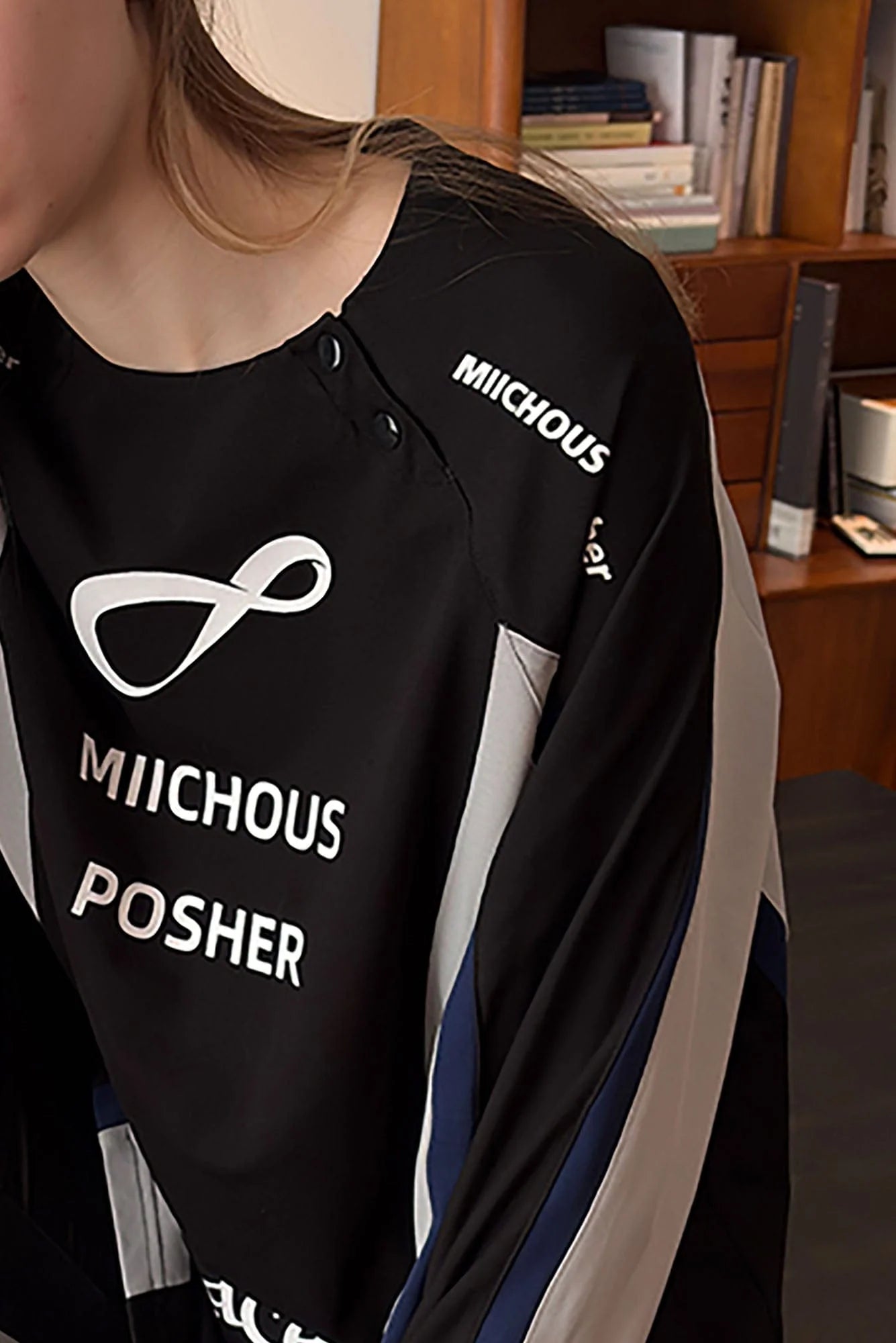 MIICHOUS Contrast Spliced Racing UV Protection Long-Sleeve Tee