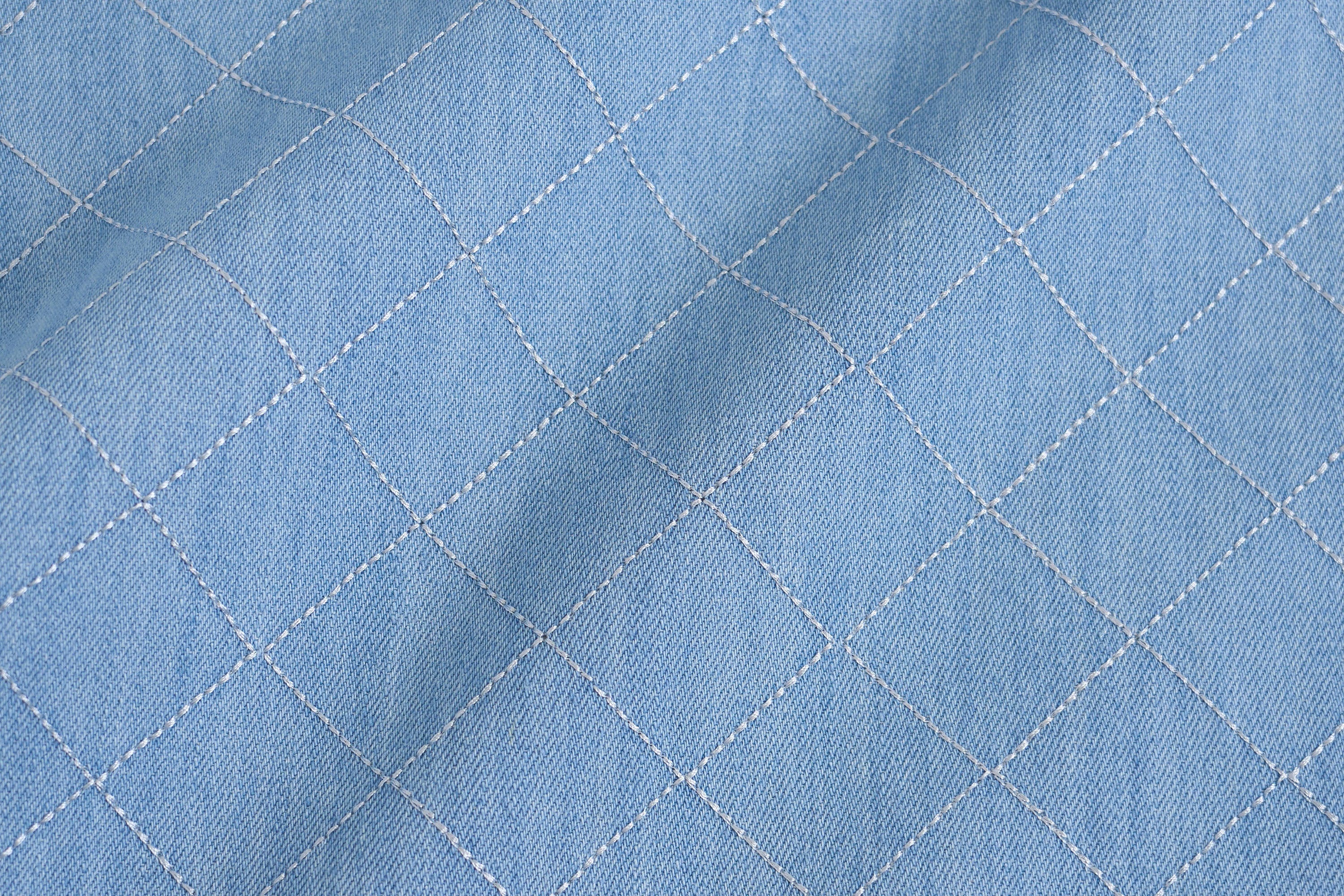 WIID Quilt-Stitch Contrast Collar Jacket