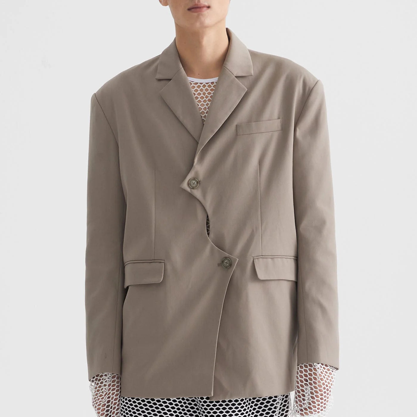LEONSENSE Asymmetrical Twist Padded Coat (Only Size L Left)
