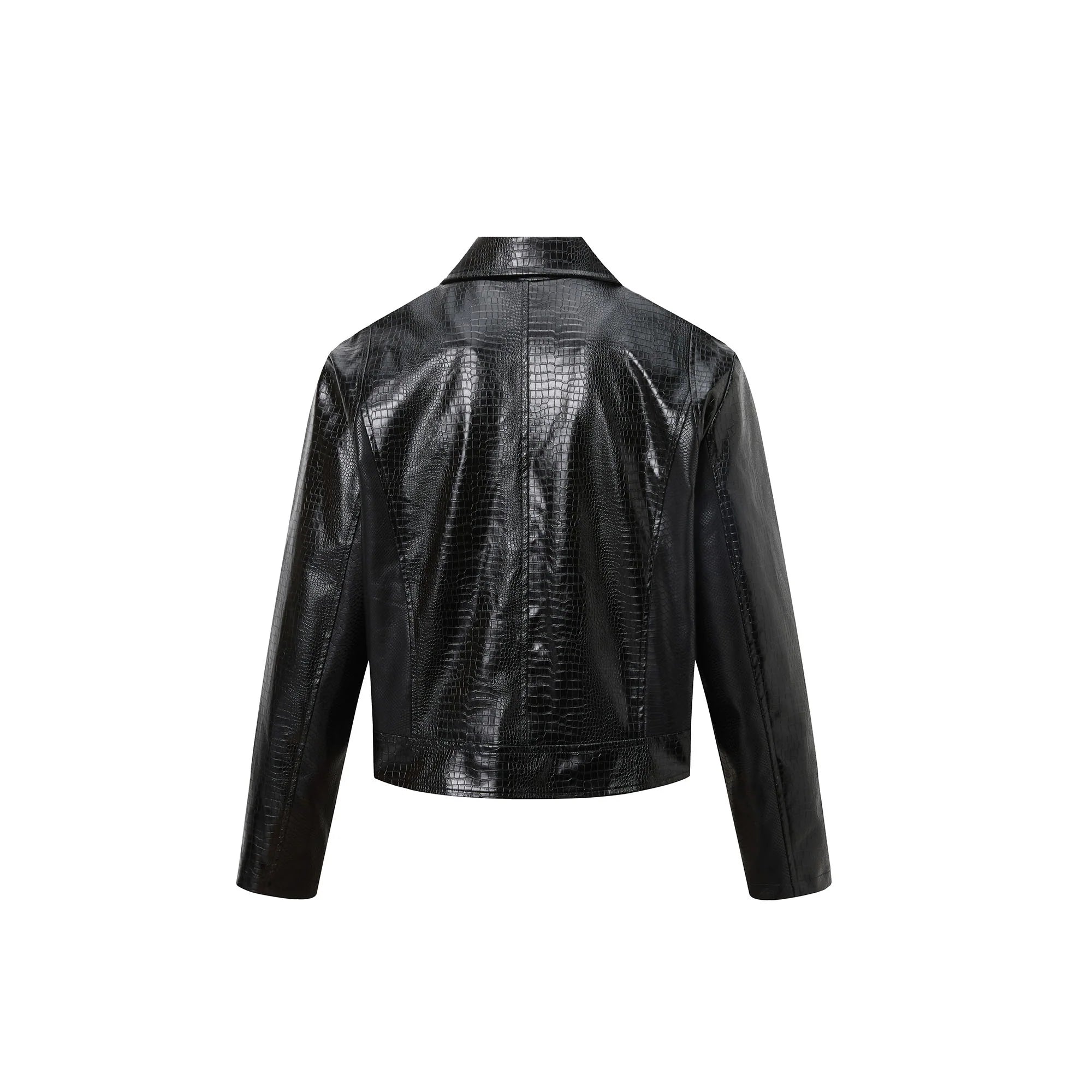 RECOVER ZONE Faux Croc Embossed Hoop-Buckles Jacket
