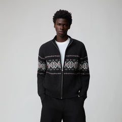 OPICLOTH Fair Isle Jacquard Knit Cardigan