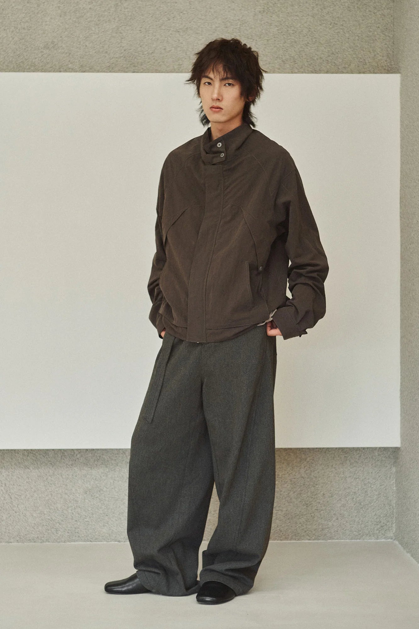 GONGHE REPUB High-Neck Elastic Hem Utility Blouson