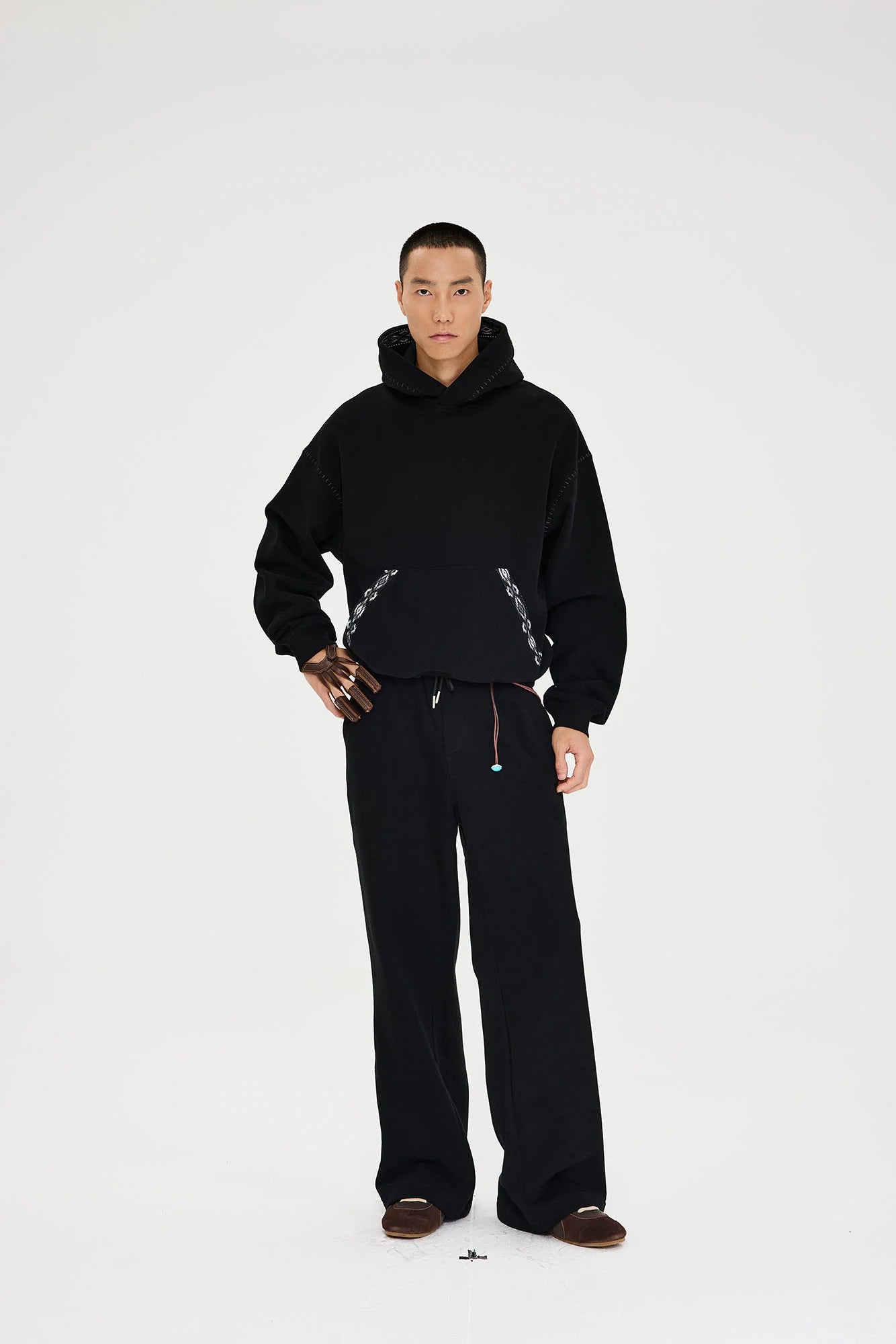 CATSSTAC Totem-Trimmed Kangaroo Pocket Hoodie