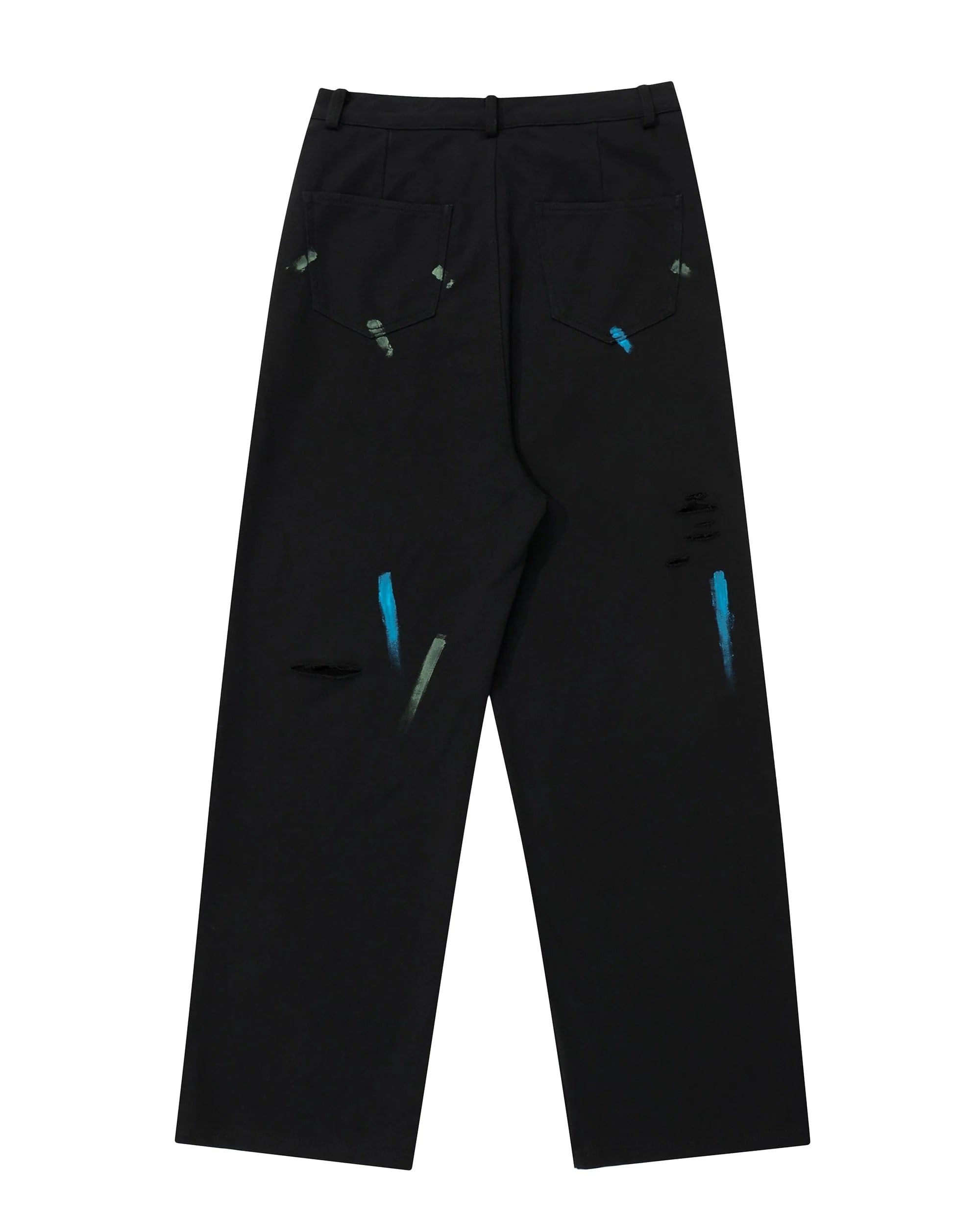 OVDY Classic Paint-Splattered Ripped Pants