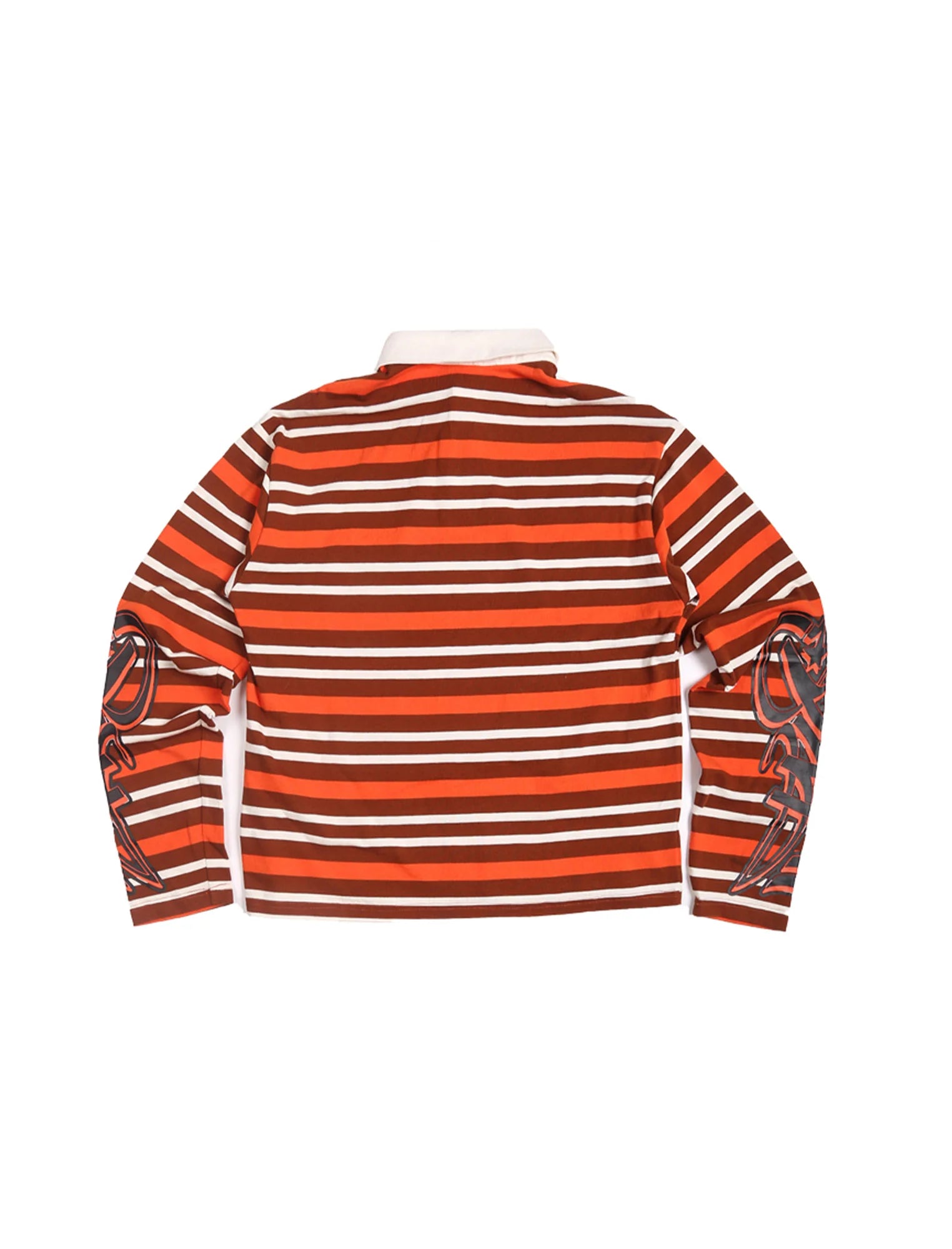 TRECLUB Badge Patch Graphic-Sleeves Striped Long-Sleeve Polo
