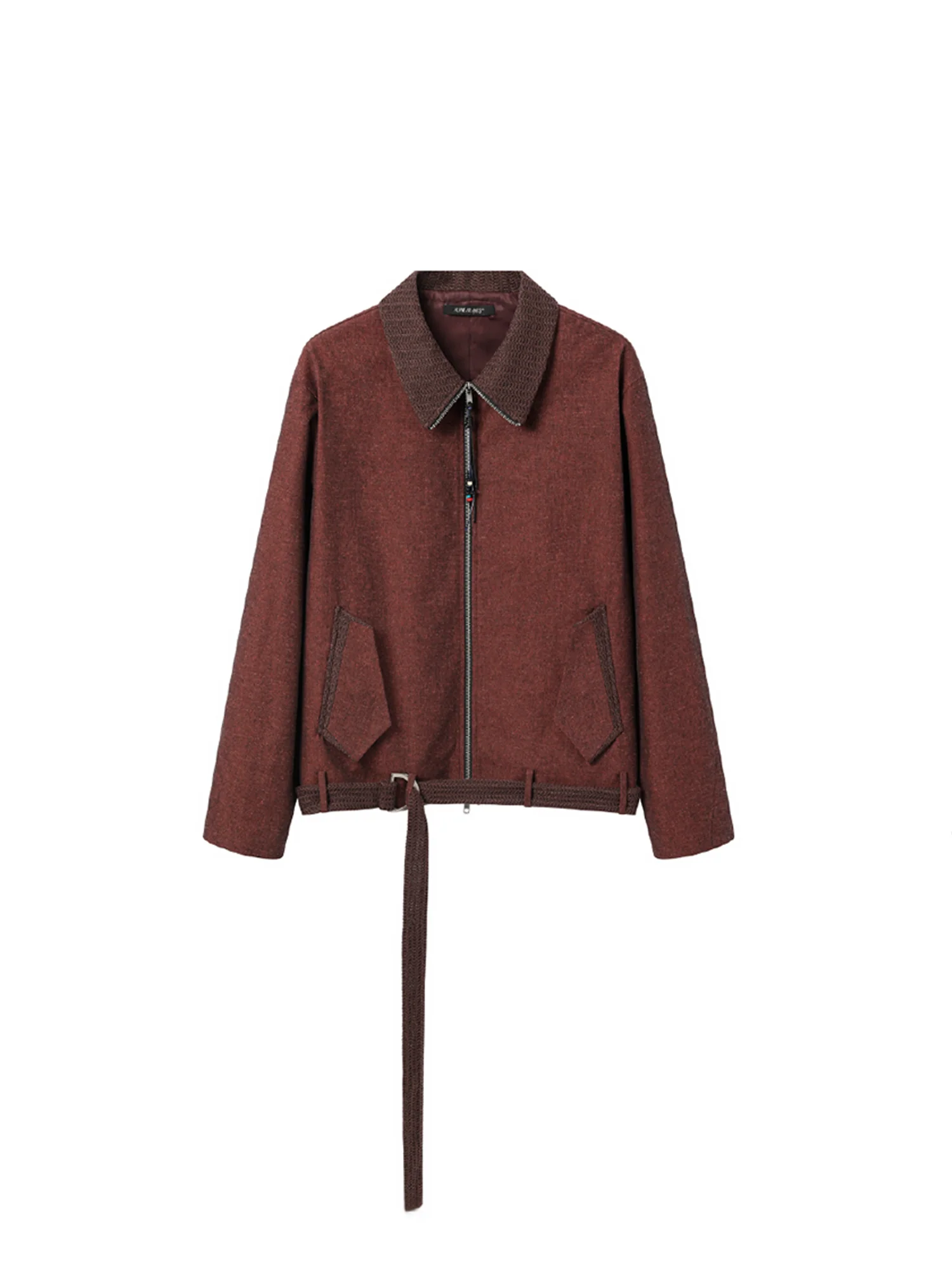 ALVNG AR ANTS Linen-Blend Draped-Belted Jacket