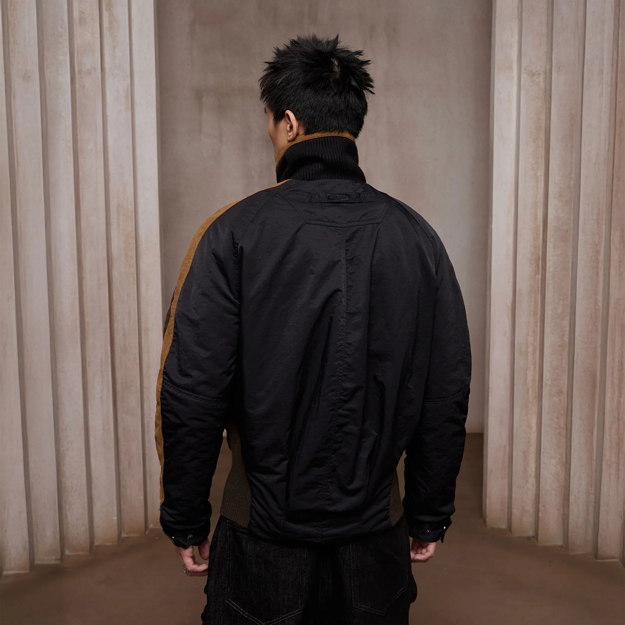 DND4DES Contrast Suede Corduroy Panel Jacket