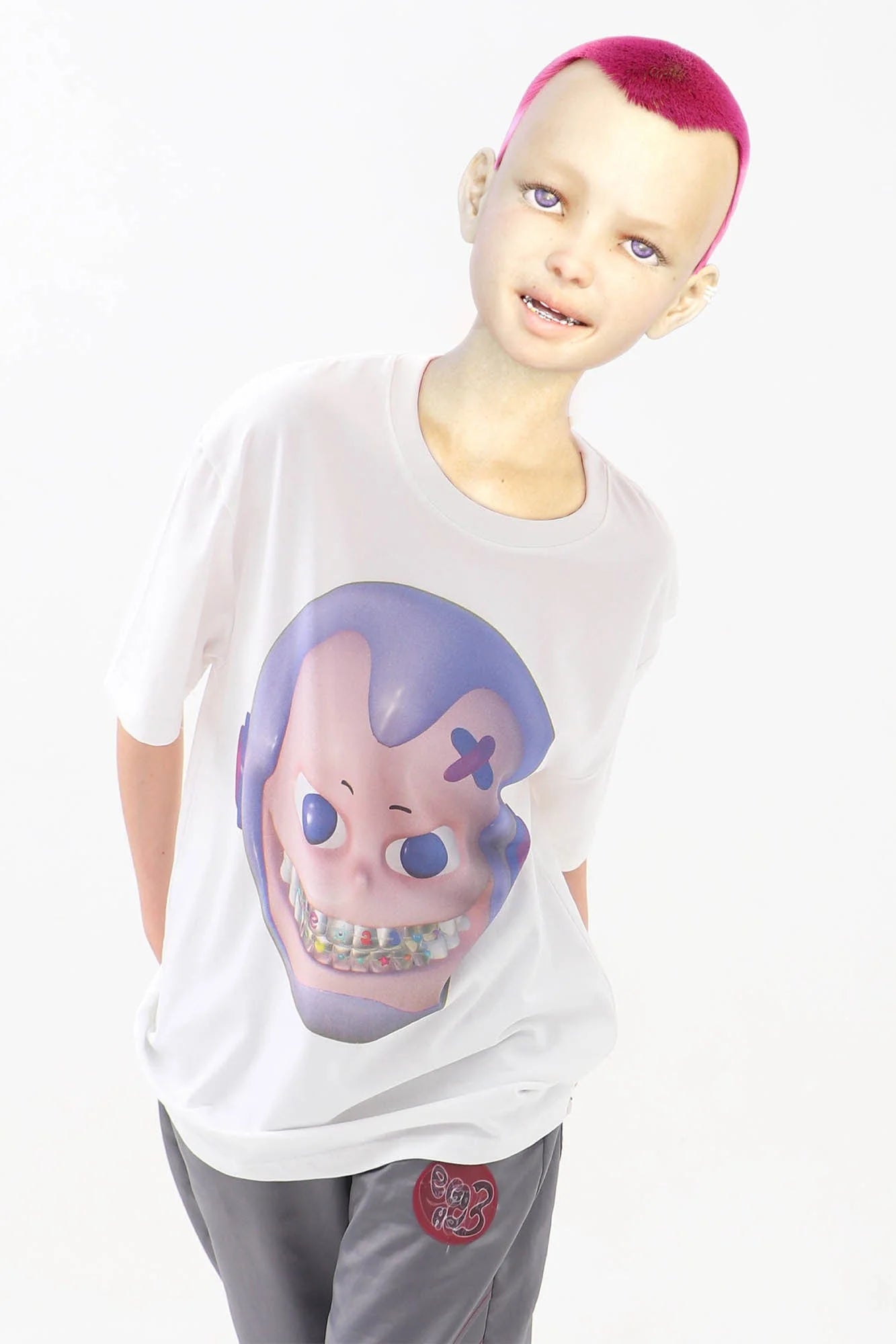 EMBRYO The Face Graphic T-Shirt White