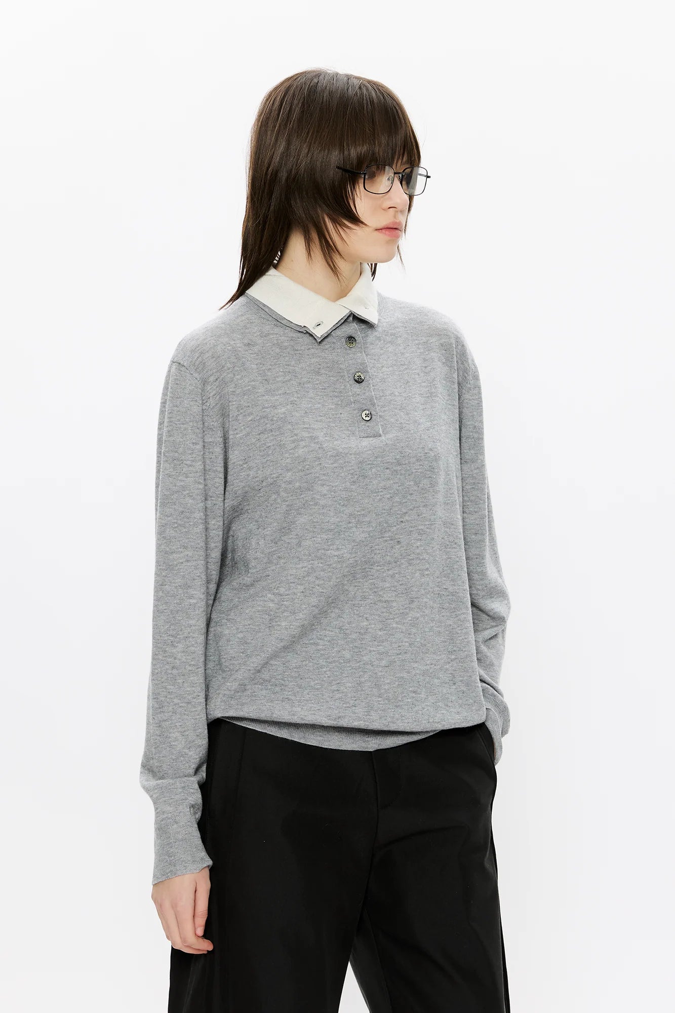 KREATE Double-Collar Wool-Blend Knit Polo