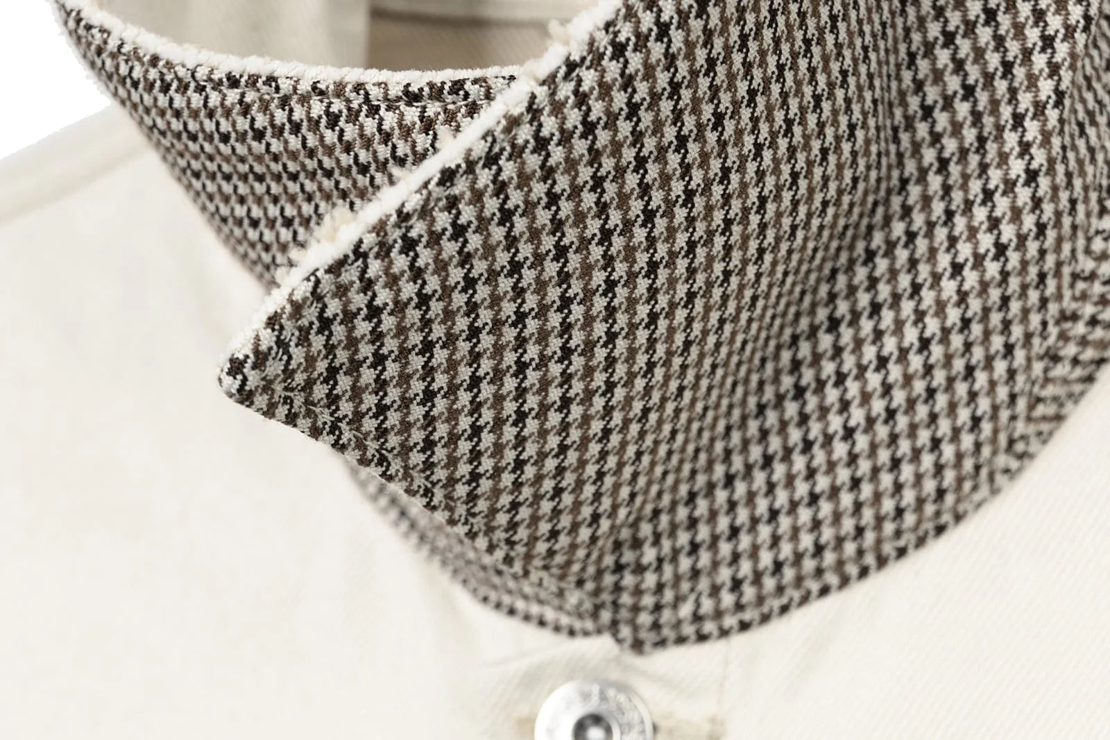 OKAYTHXBYE Distressed Houndstooth-Lined Frayed Jacket