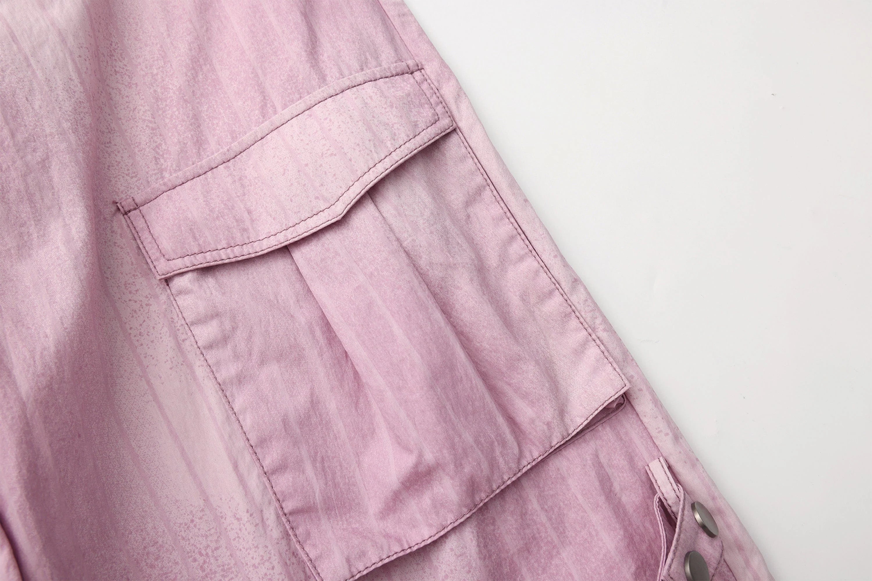 VANN VALRENCE Strap-Wrapped Striped Multi-Pocket Cargo Pants