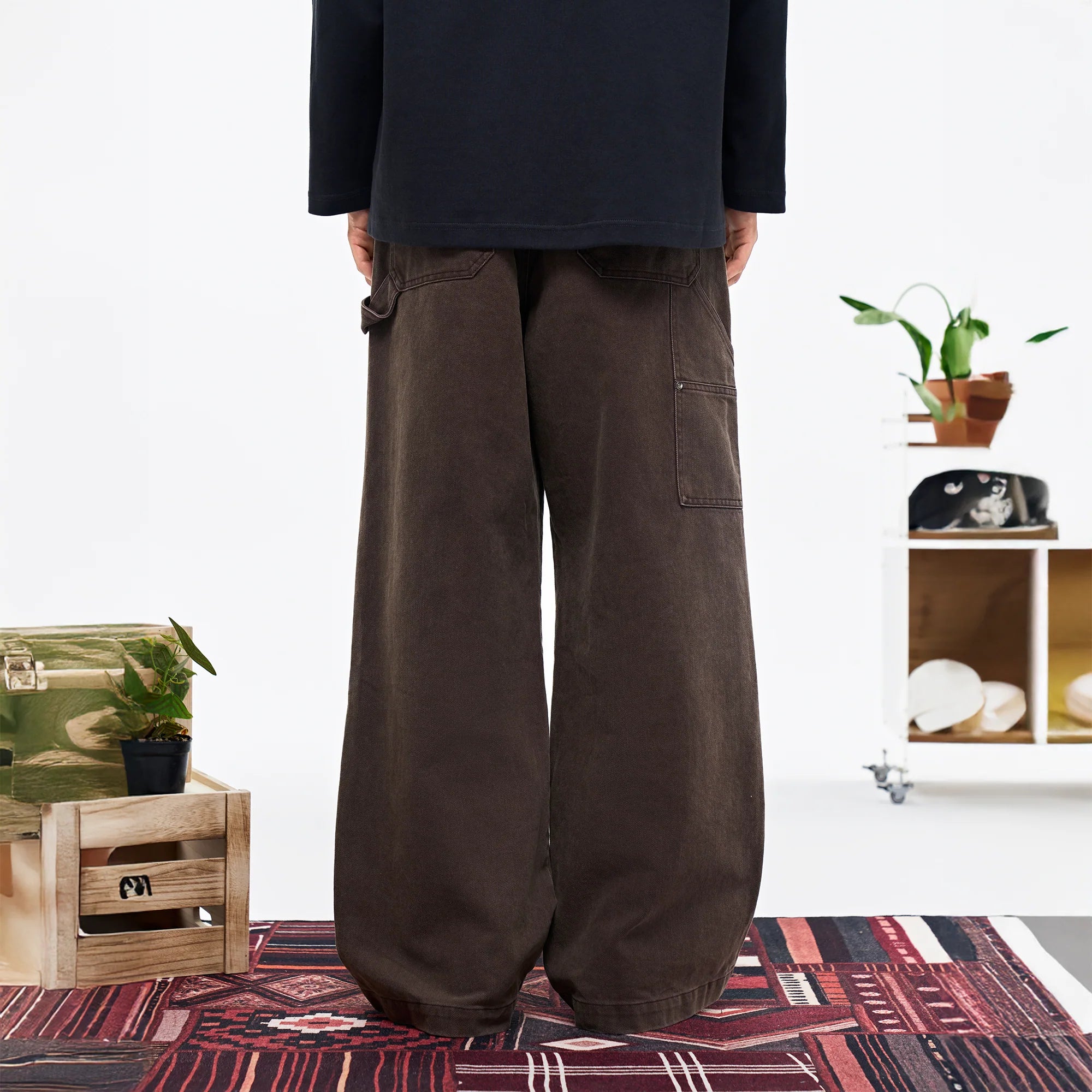 OVERLAPS Double-Knee Straight-Leg Pants