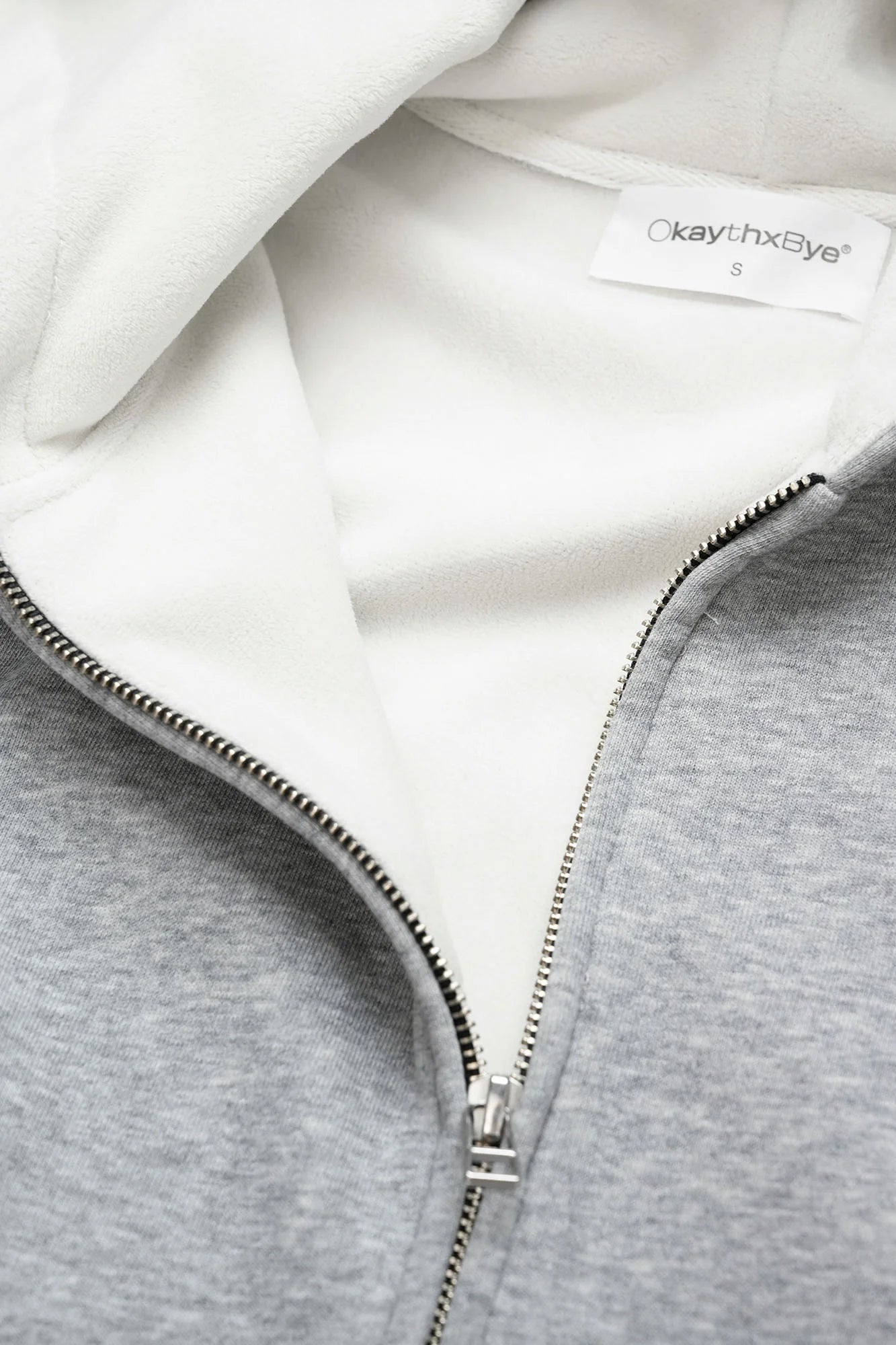 OKAYTHXBYE Essential Sherpa-Lined Boxy Zip Hoodie