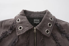 BLACK8MOB Deconstructed Frayed Jacket