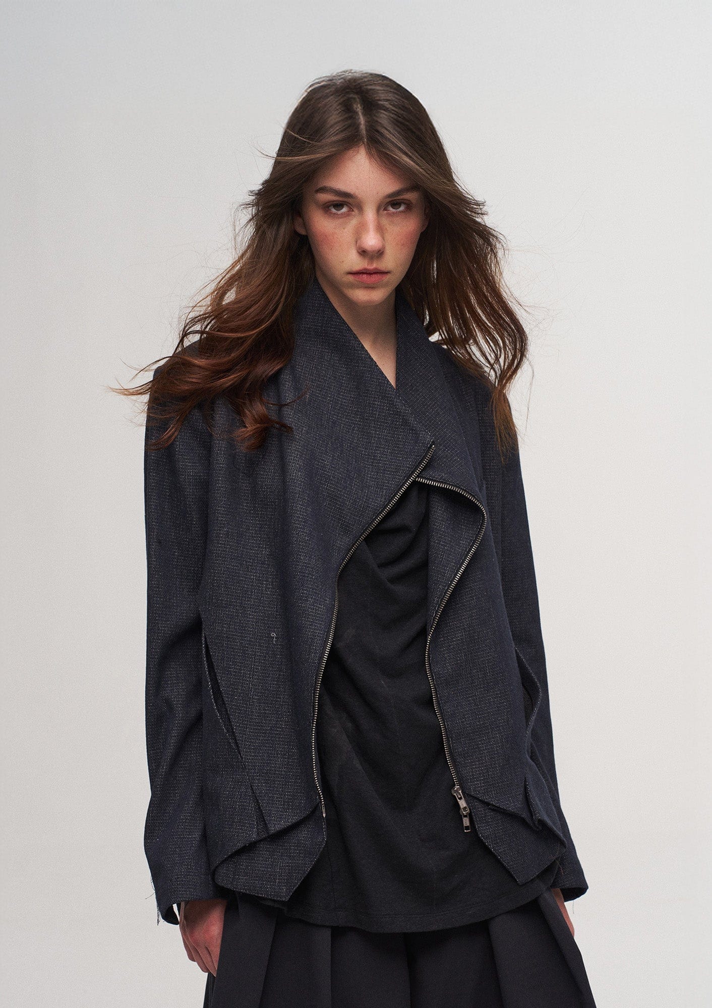 ILNya Nieternite Nifutur Double-Layer Weave Linen Jacket Blue