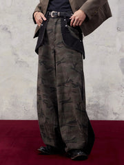 ALVNG AR ANTS Washed Camo Paneled Oversized Lantern Pants