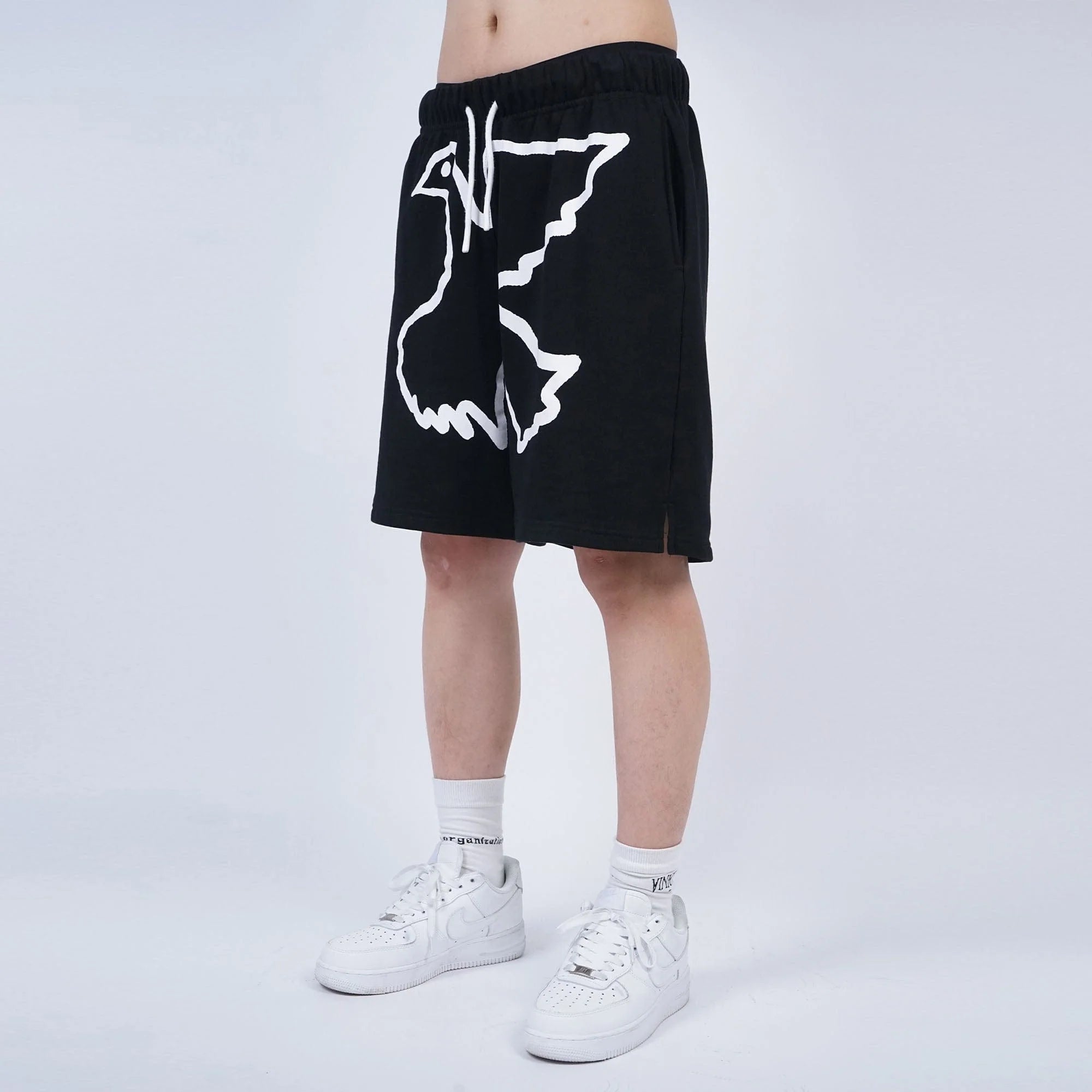 VINKID Dove Graphic Drawstring Sweat Shorts